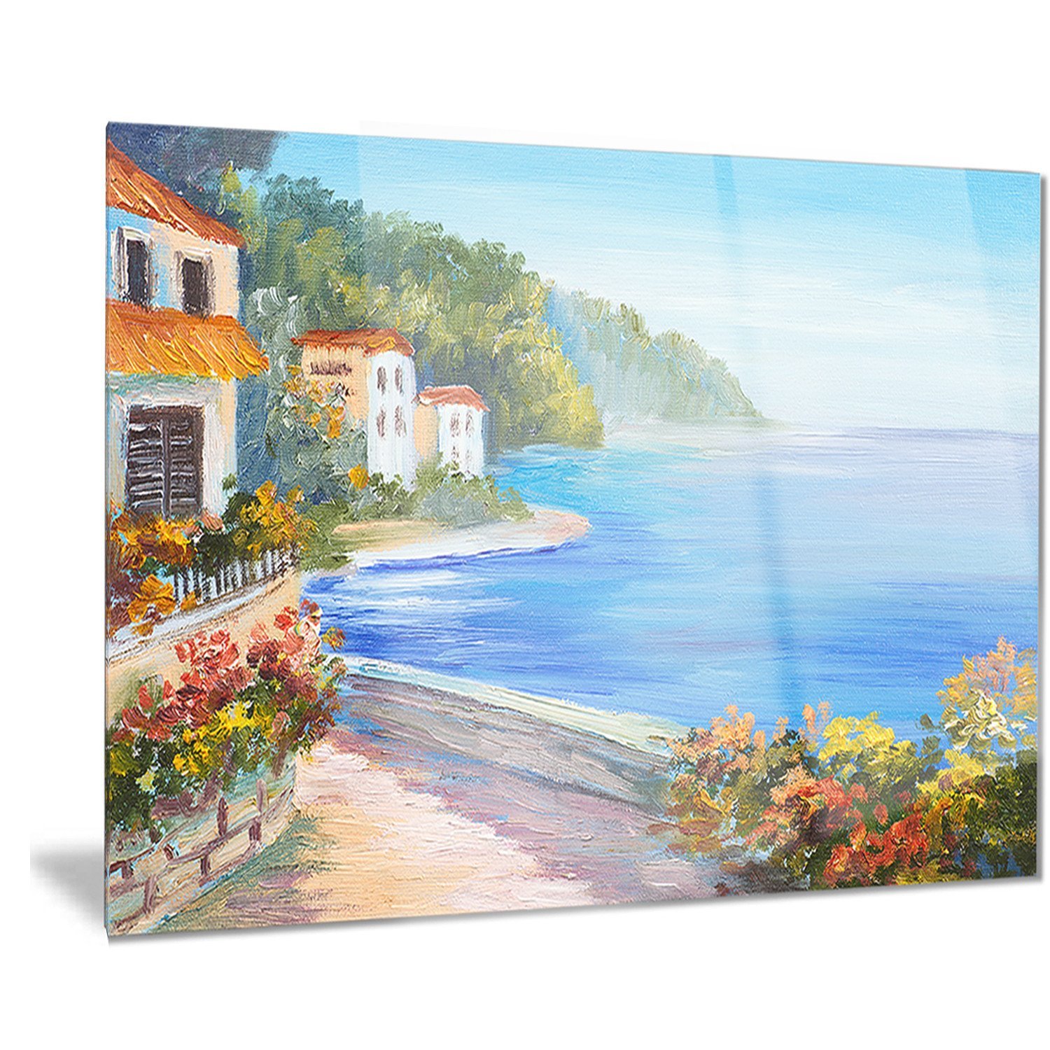 L &Scape Metal Wall Art - Coastal Beach House Decor - 40x30 Inch Modern Landscape Painting - Perfect for Living Room, Bedroom & Office Wall Decor