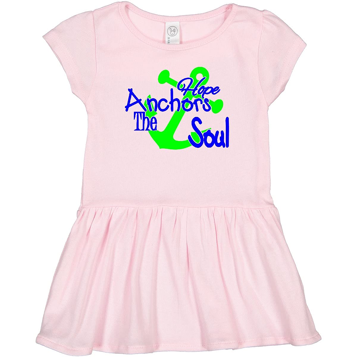 Inktastic Hope Anchors The Soul Toddler Dress - Cute Baby Girl Outfit for Church, Birthday & Family Photos | Soft Cotton Toddler Clothing