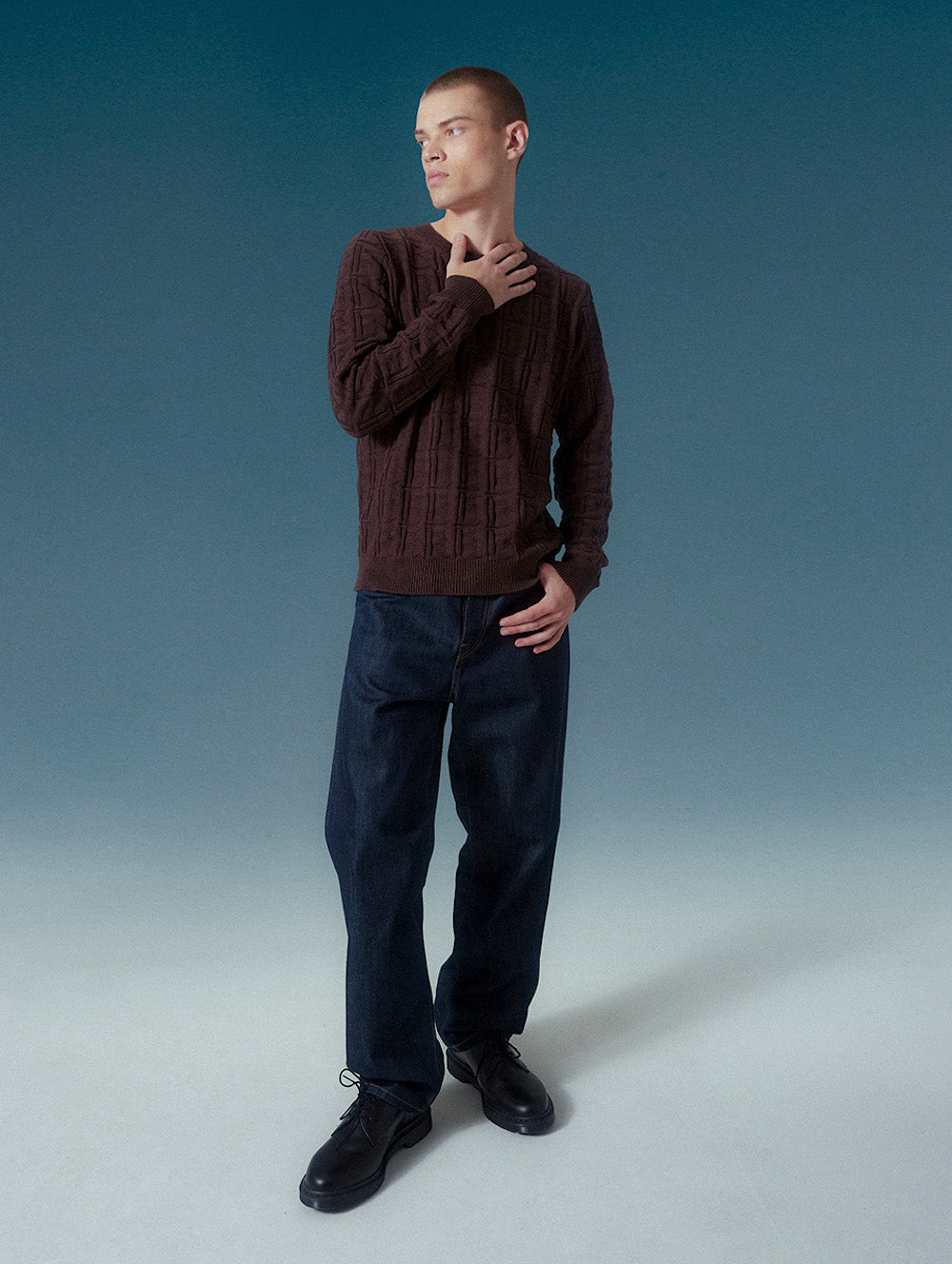 Premium Men's Organic Cotton Jacquard Sweater - Soft & Breathable Knit Pullover for Casual Wear & Winter Layering