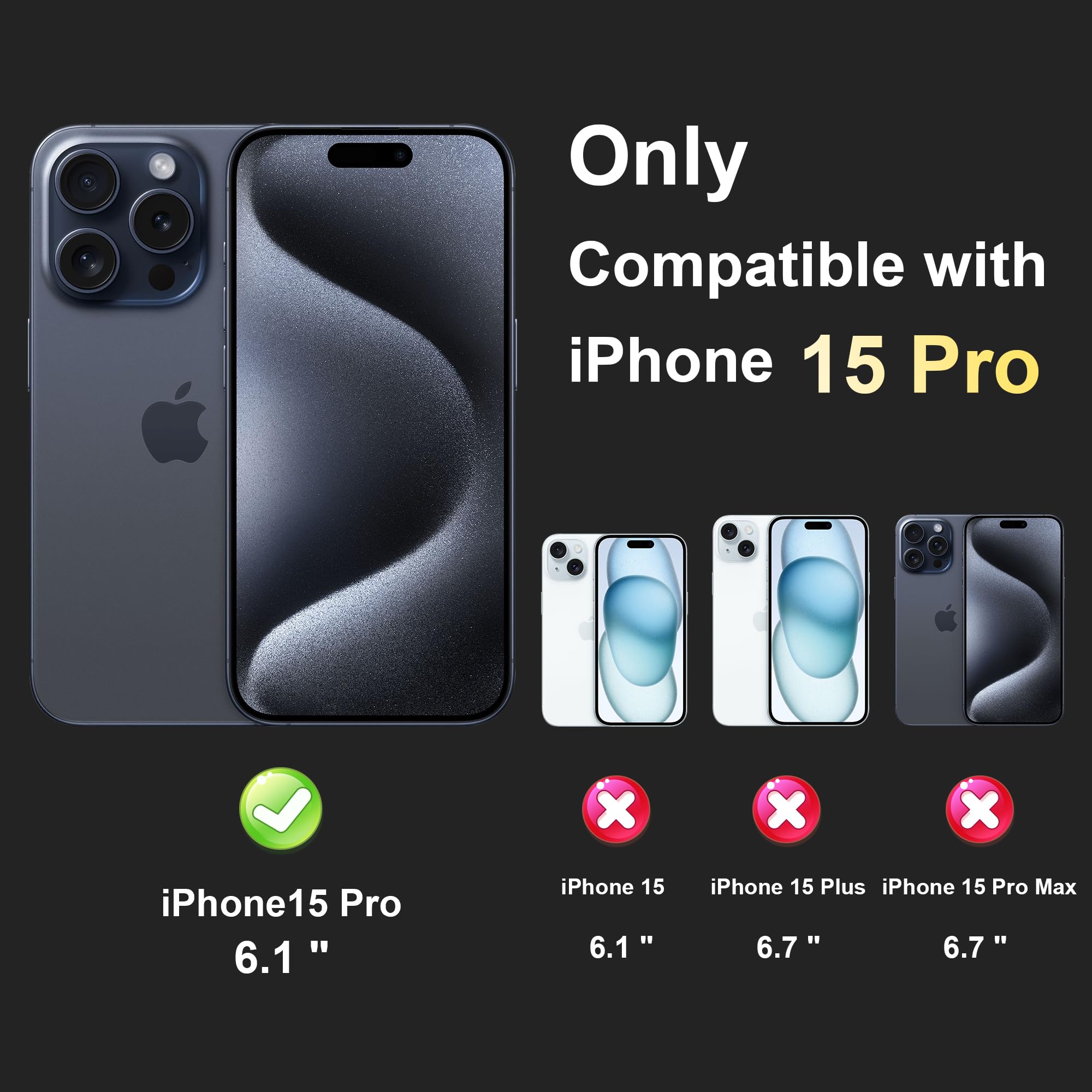 Premium Shockproof Bumper Case for iPhone 15 Pro (6.1-Inch) - Anti-Yellowing Clear Back Cover with Military-Grade Protection - Compatible with iPhone 15 Pro (Purple) - Perfect for Outdoor Activities, Work & Daily Use