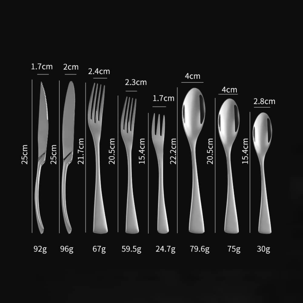 96-Piece Black Flatware Cutlery Set for 12 - 1810 Stainless Steel Silverware Set with Knives, Forks & Spoons - Modern Kitchen Utensils - Dishwasher Safe - Perfect for Dinner Parties, Restaurants & Home Dining (Black)