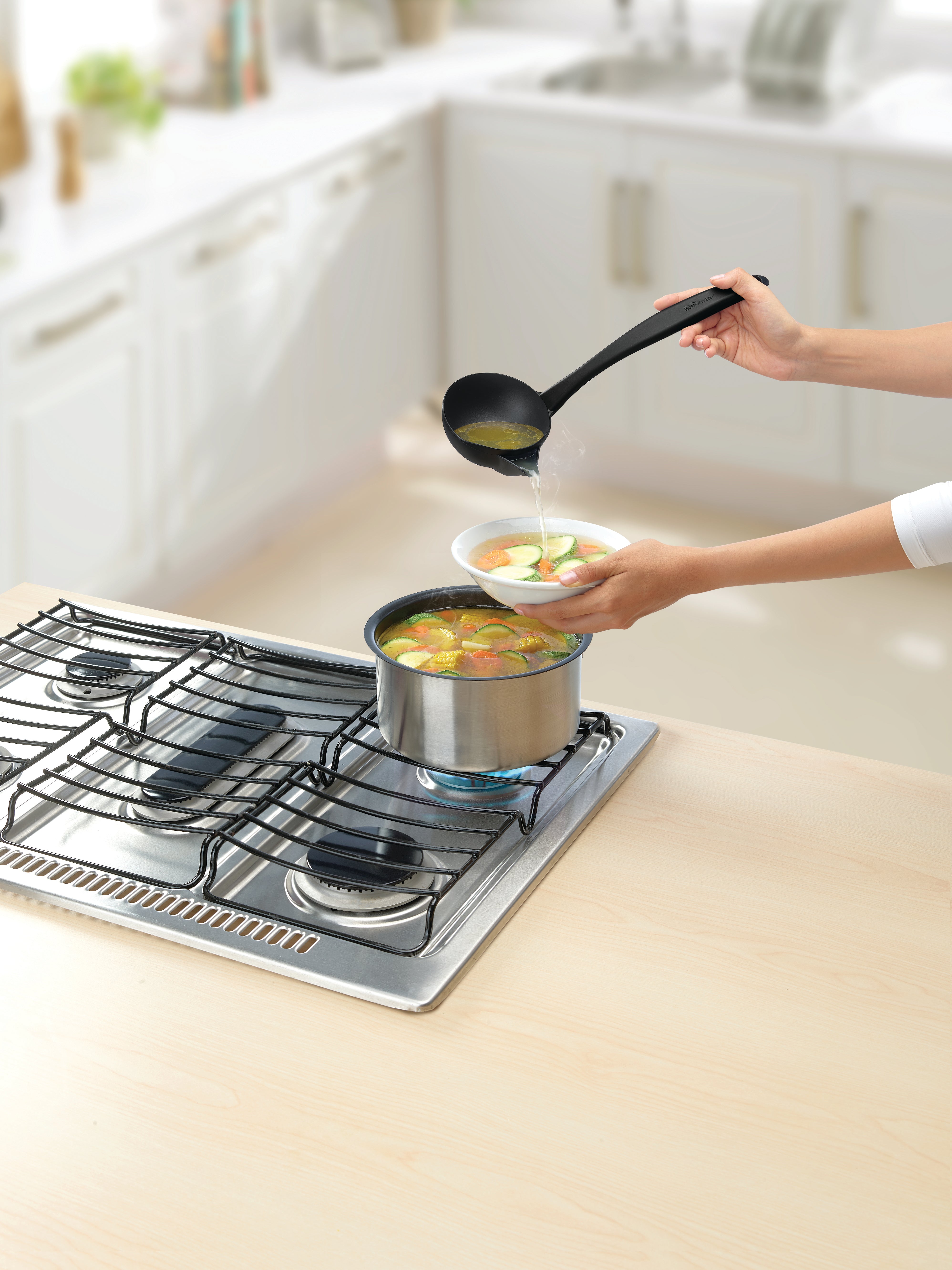 Stainless Steel Grease Straining Ladle with Fine Mesh Filter - Perfect for Kitchen, Deep Frying, and BBQ Cooking