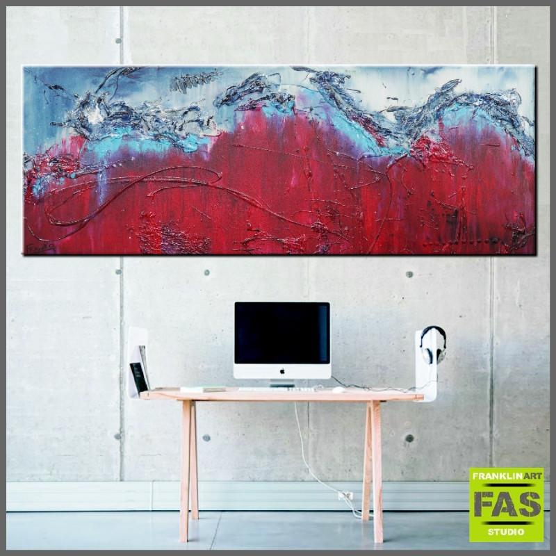 160cm x 60cm Modern Abstract Red Canvas Wall Art Painting - Large Contemporary Home Decor for Living Room, Bedroom & Office