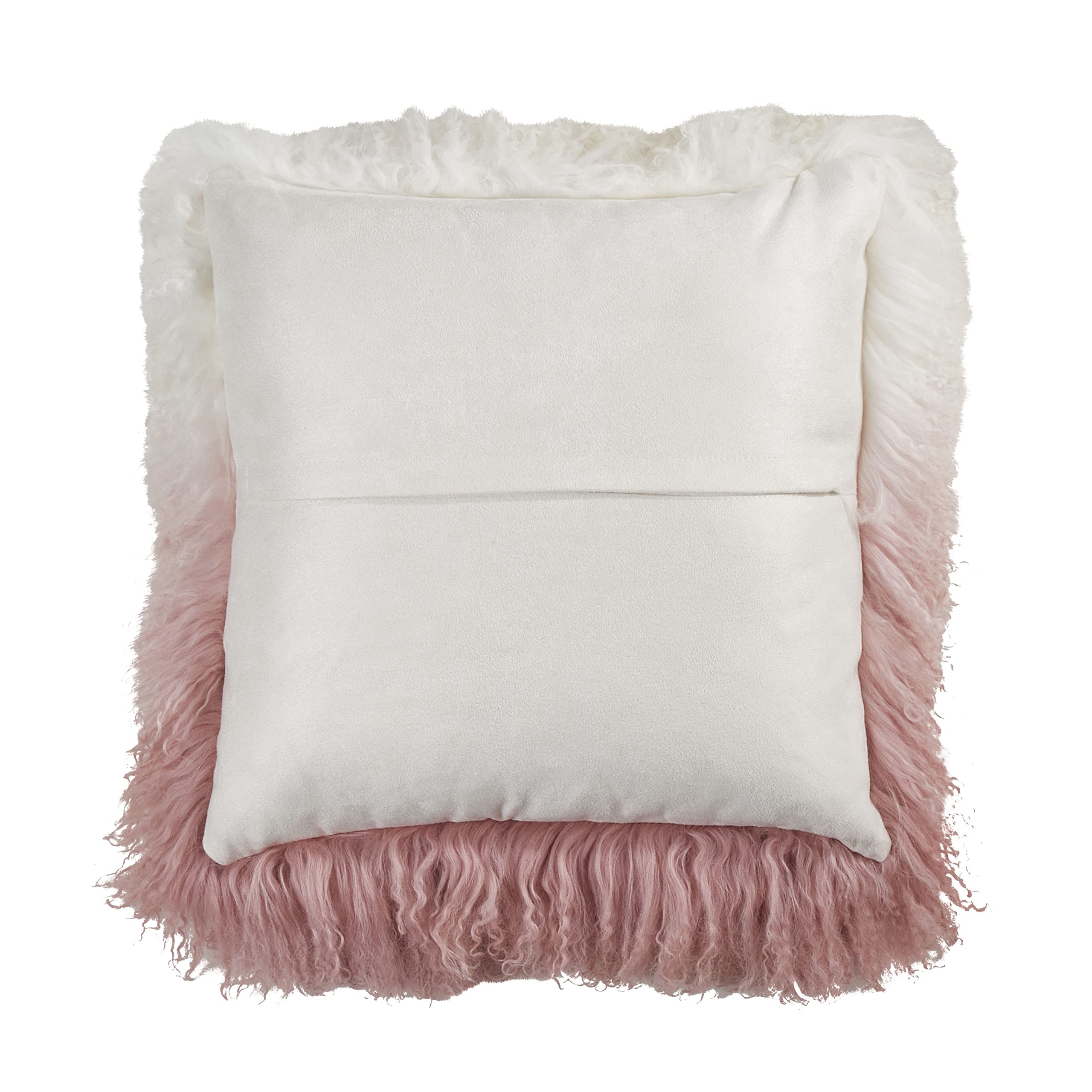 Luxury Ombre Lamb Fur Throw Pillow - Soft Faux Fur Decorative Cushion Cover for Sofa, Bed, Chair - Cozy Home Decor Accent for Living Room, Bedroom & Nursery