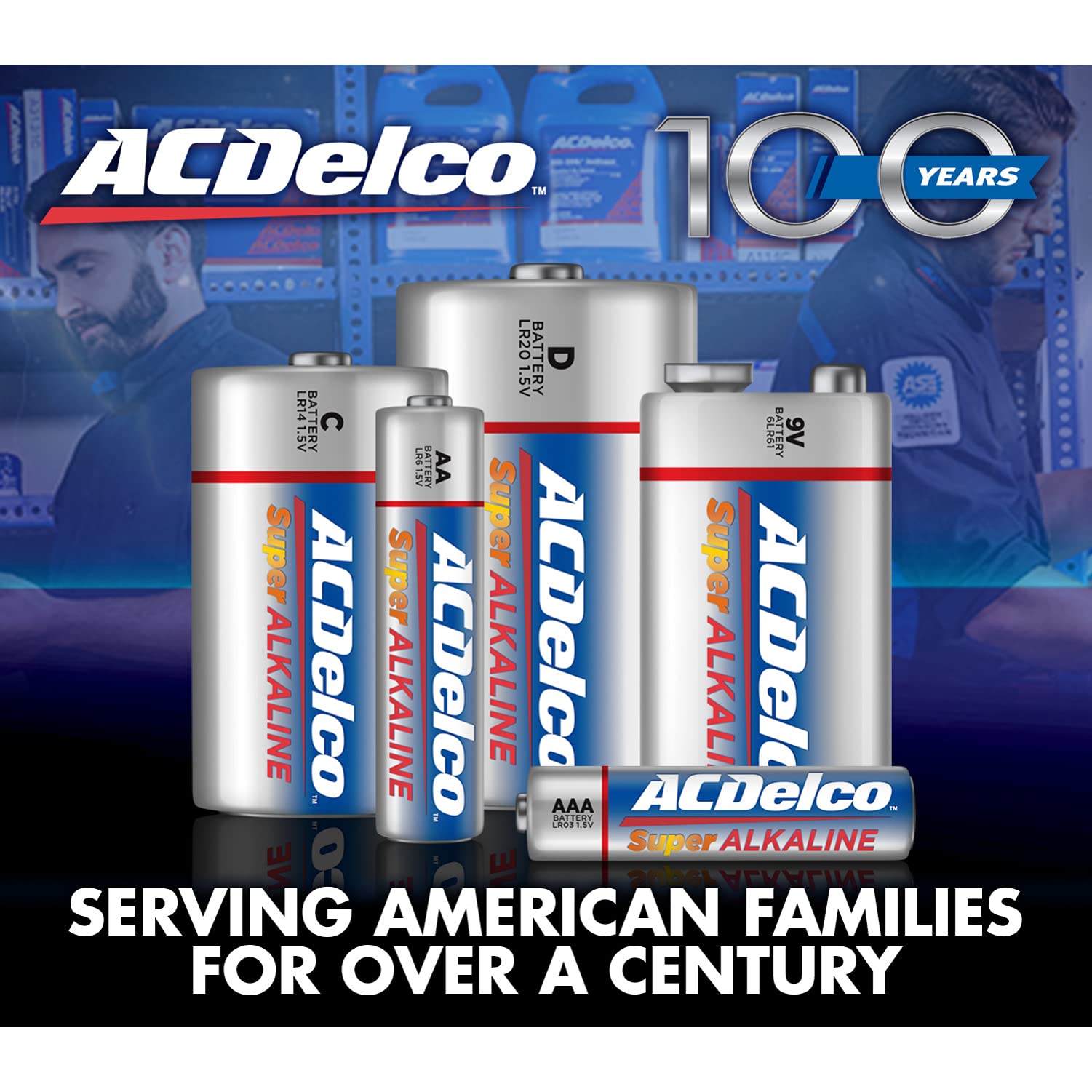 ACDelco 100-Count AAA Batteries & 8-Count AA Batteries - Super Alkaline Maximum Power with 10-Year Shelf Life | Recloseable Packaging for Home, Office, Electronics & Emergency Use