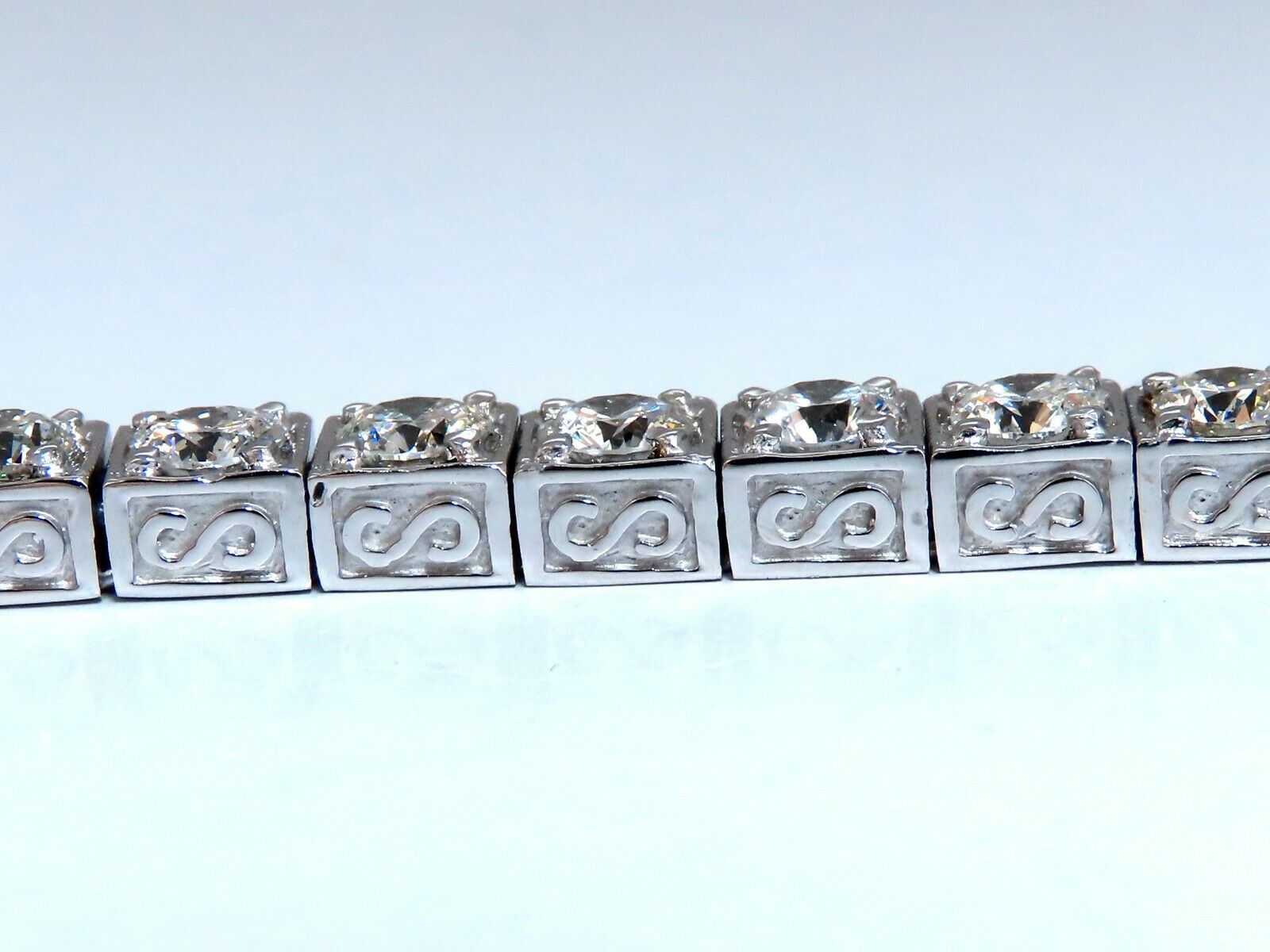 8.42ct Natural Diamond Tennis Bracelet in 14K Gold - Square Box Bead Setting for Women's Luxury Jewelry, Perfect for Weddings, Anniversaries & Special Occasions