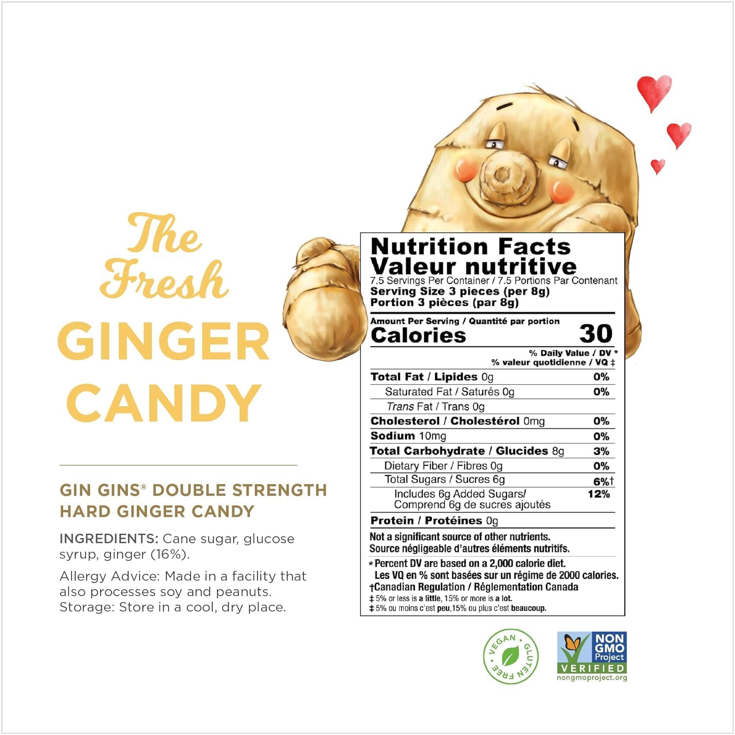GIN GINS Double Strength Ginger Hard Candy – 100% Natural Ginger Chews for Nausea Relief & Digestive Support – Individually Wrapped Healthy Treats – Made with Fresh Ginger Rhizome – 4.5oz Box (Pack of 12) – Perfect for Travel, Motion Sickness & Morning Wellness