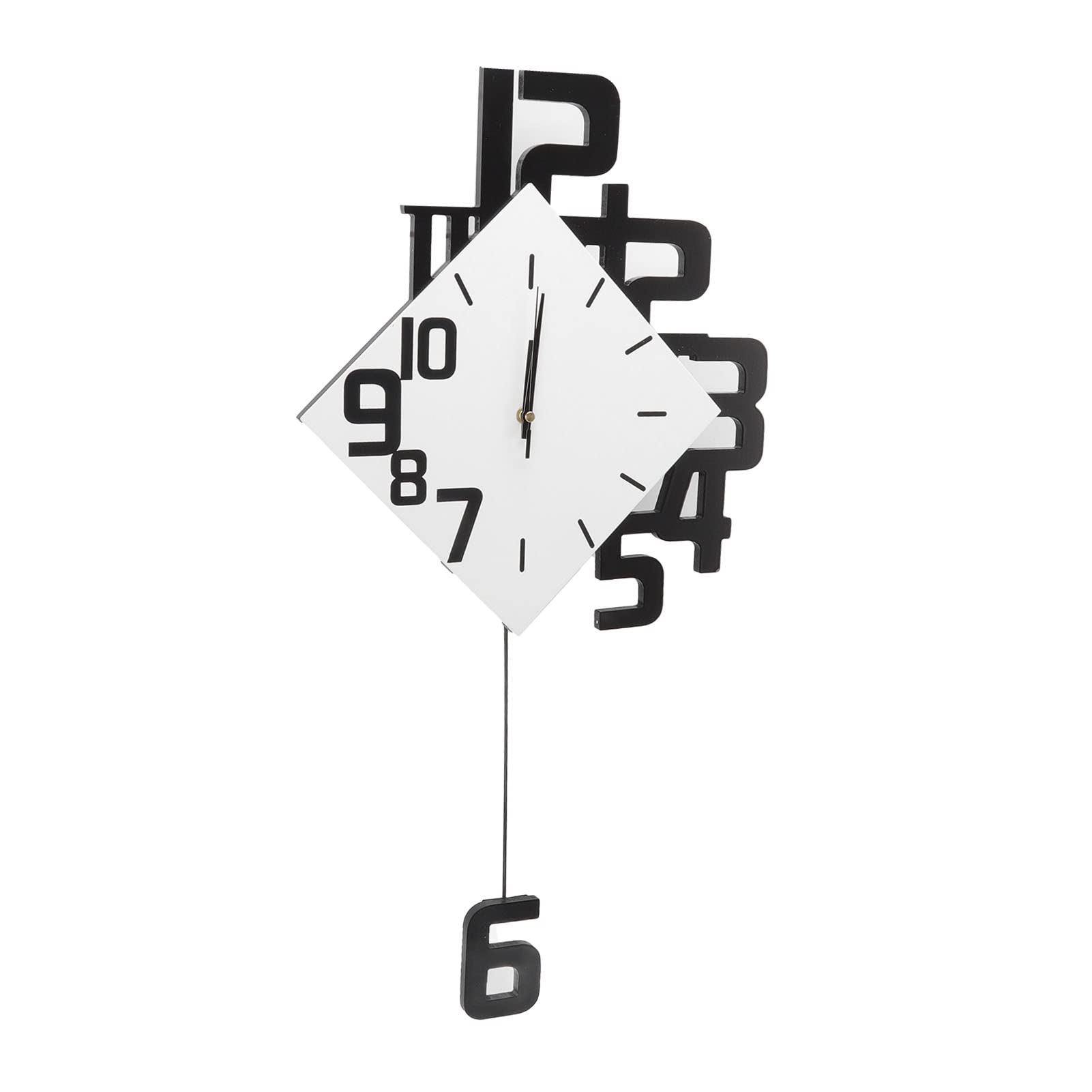 Silent Battery Operated Frameless Pendulum Wall Clock - No Ticking, Accurate Timekeeping for Home, Office, School, and Living Room Decor