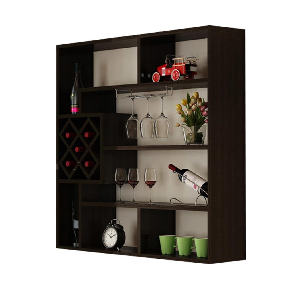 Modern Minimalist Wall Mounted Wine Rack - Aluminum Decorative Frame for Home Bar & Kitchen - Creative Lattice Design (100x23x100cm) - Perfect for Dining Rooms, Living Spaces & Wine Cellars - Color #2