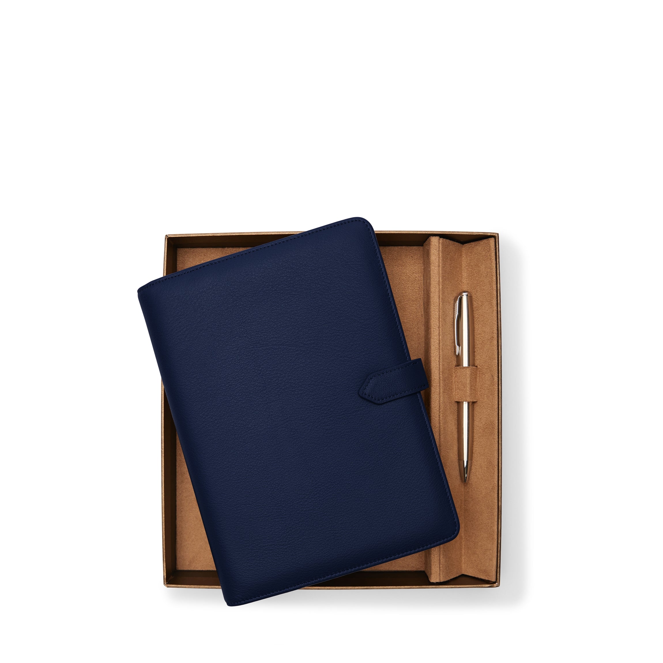 A5 2 in 1 Notebook and Planner Set - Navy Blue Leather Journal Gift for Women & Men | Perfect for Work, School, Travel & Daily Organization