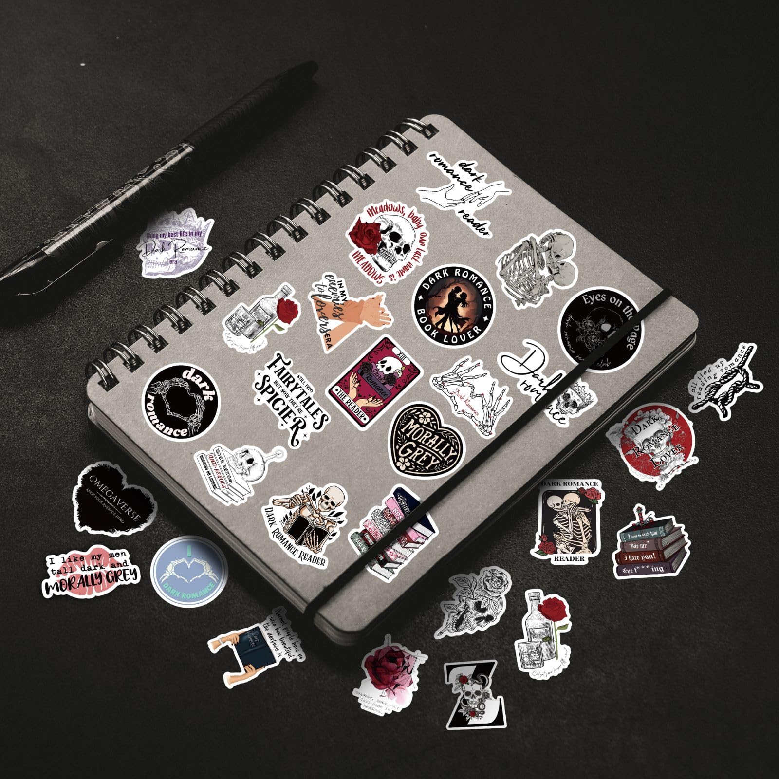152 PCS Dark Romance Book Stickers for Kindle & Laptop - Aesthetic Spicy Booktok Reading Stickers for Kindle Case, Water Bottles, Journals - Perfect Bookish Gifts for Adult Book Lovers - Great for Reading Accessories, Planner Decor & Gift Giving