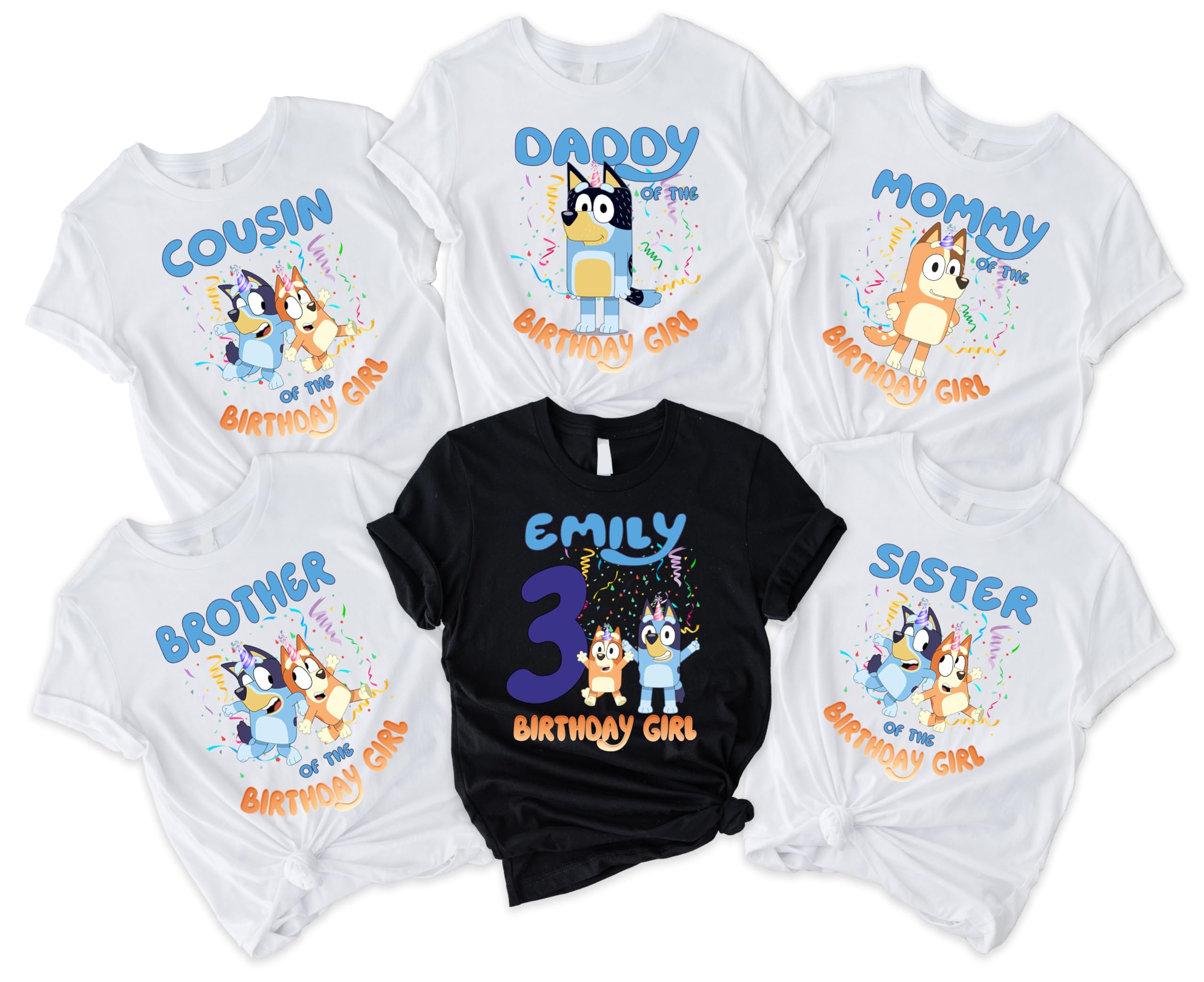 Custom Blue Dog Birthday Shirt for Boys & Girls - Personalized Pet Lover Tee for Dog Birthday Parties & Family Celebrations