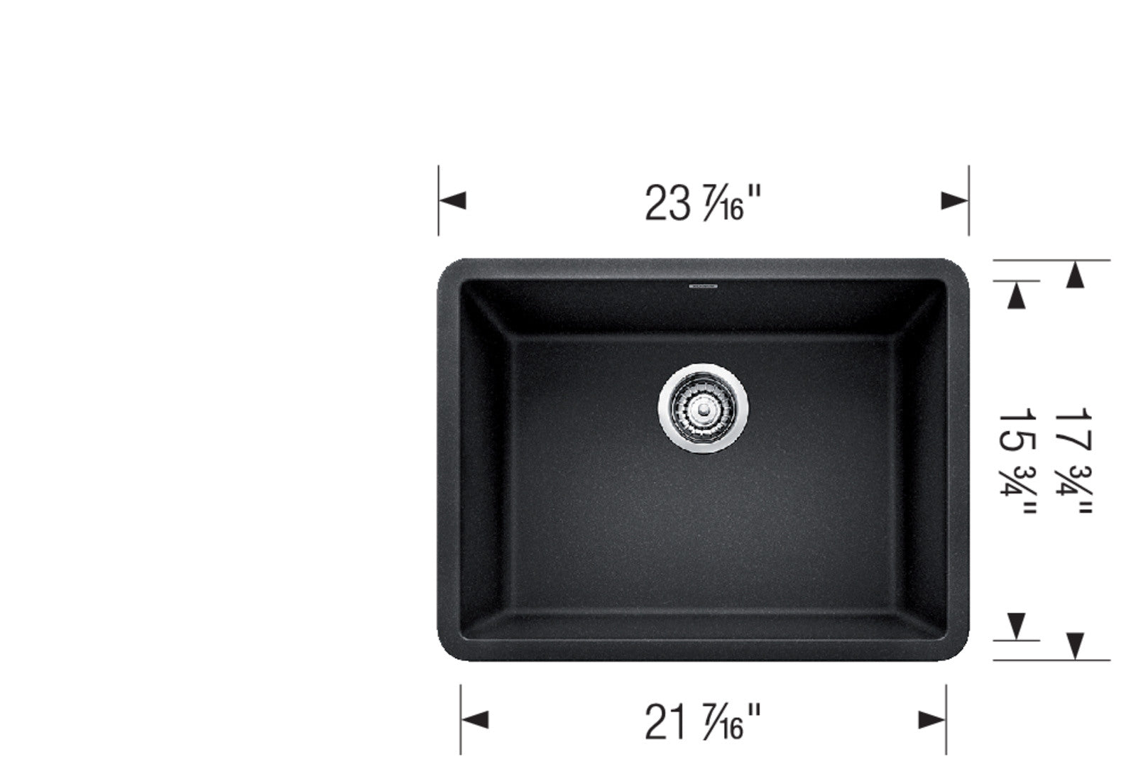 Blanco PRECIS 24-Inch Undermount Single Bowl SILGRANIT Kitchen Sink - Durable Composite Granite Sink for Modern Kitchens | Perfect for Food Prep, Dishwashing & Busy Households