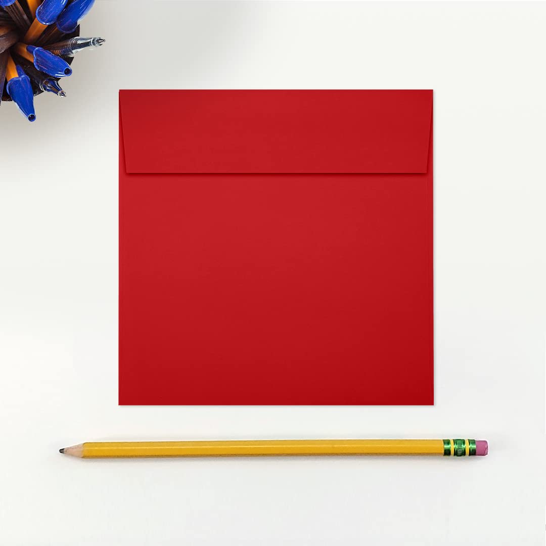LUXPaper Premium Square Invitation Envelopes 5x5 Inches - Ruby Red, 80lb Text Weight, 1000 Count - Self-Seal Peel & Press Closure for Wedding Invitations, Greeting Cards, Party Favors & Business Correspondence
