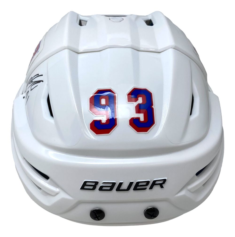 Mika Zibanejad Autographed New York Rangers Full Size Authentic Bauer Hockey Helmet with JSA Certificate - Perfect for NHL Collectors, Rangers Fans & Sports Memorabilia Displays