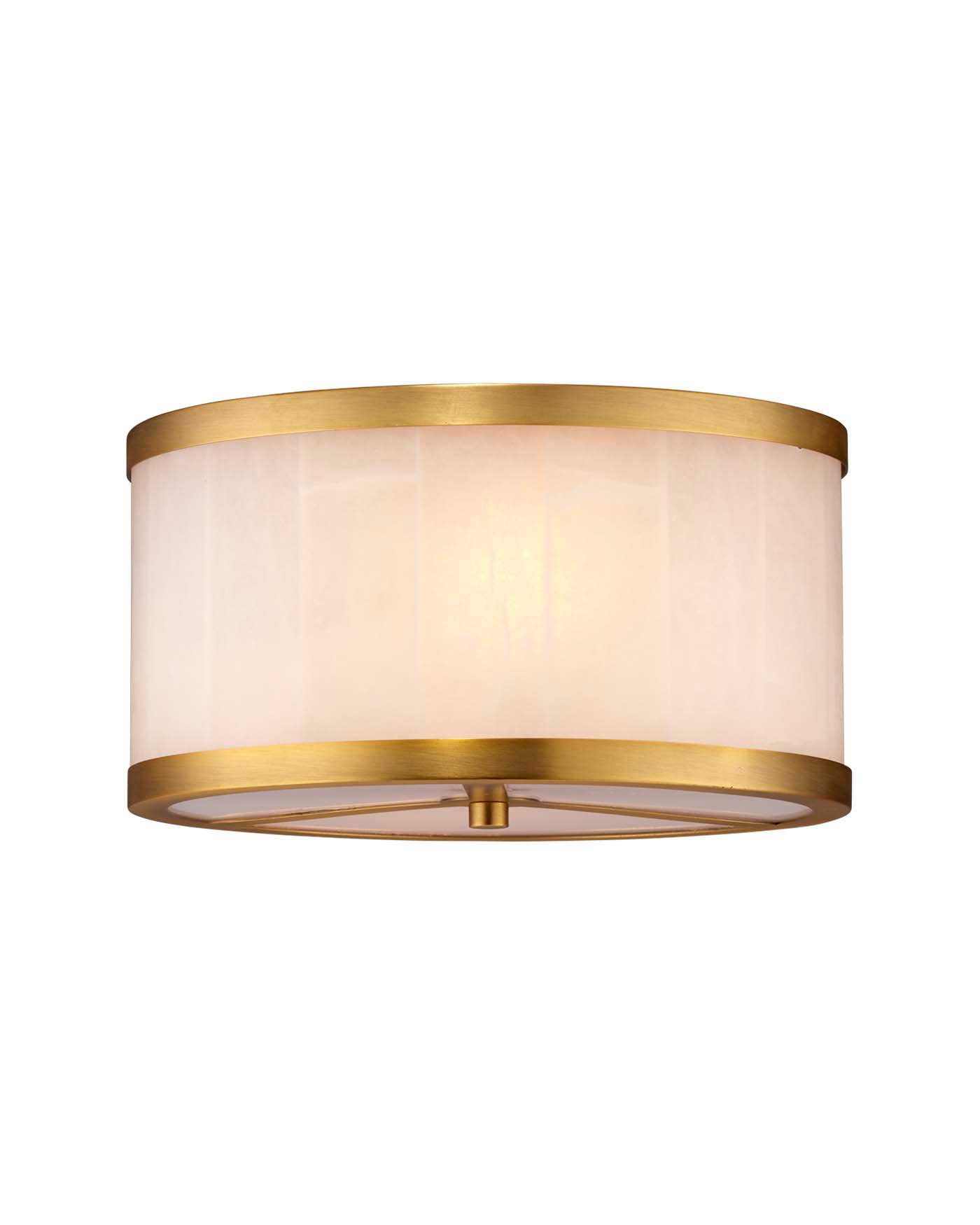 Upsala Alabaster Flush Mount Ceiling Light Fixture - Small Modern Round White Glass Dome for Bedroom, Hallway & Closet Lighting