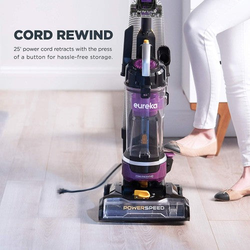 EUREKA Powerspeed Lightweight Bagless Upright Vacuum Cleaner - Powerful Suction for Pet Hair, Carpets & Hard Floors | Perfect for Home Cleaning & Quick Pickups