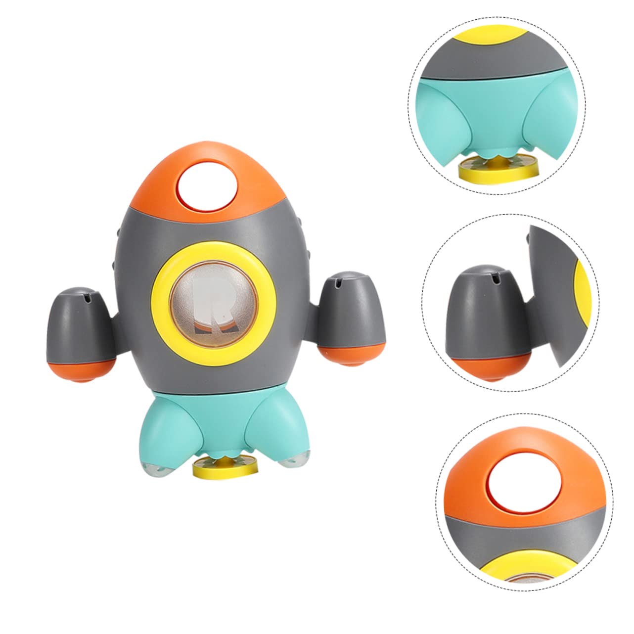 UPKOCH 3 Pack Rocket Fountain Bath Toys for Toddlers - Water Shooting Shower & Beach Play Set, ABS Plastic Grey - Fun Outdoor Pool & Bathtime Sensory Play for Kids