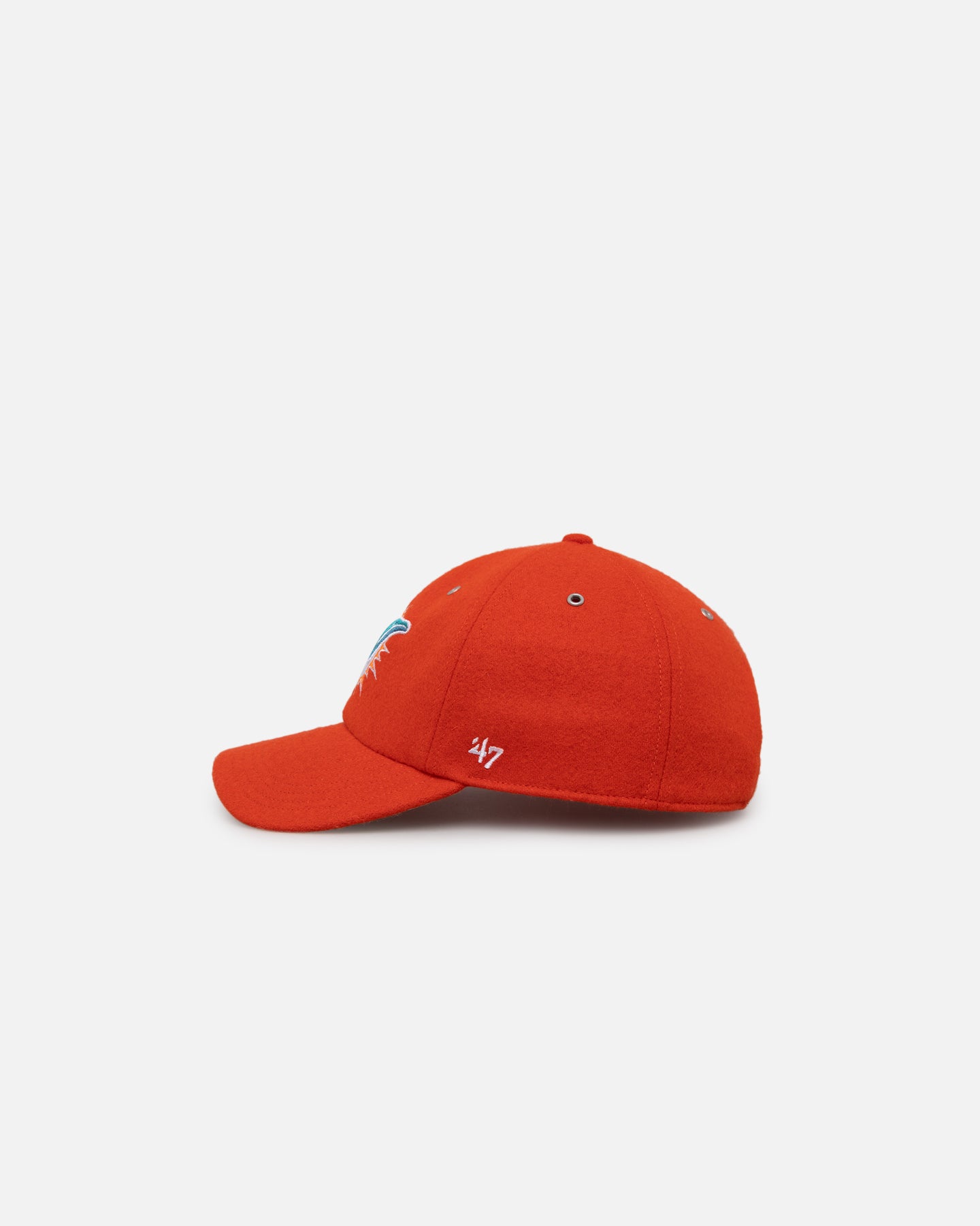 47 Brand Miami Dolphins Wooly Clean Up Strapback Hat - Adjustable Orange Snapback for NFL Fans - Perfect for Game Day, Tailgating & Sports Events