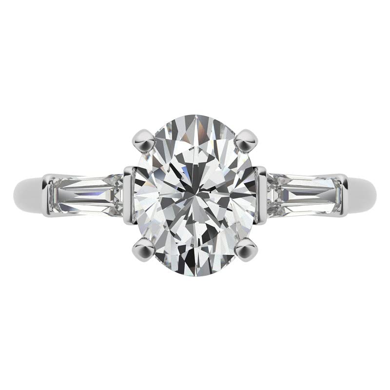 2 CT Oval Colorless Moissanite Engagement Ring Set for Women - Sterling Silver Wedding Bridal Ring Set with Solitaire Prong - Anniversary Promise Gift for Her - Perfect for Proposals, Weddings & Special Occasions