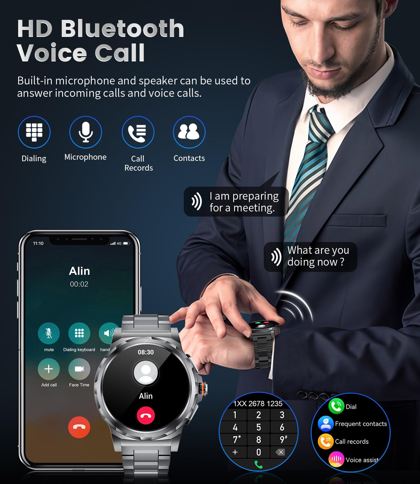 LIGE Military Smart Watch for Men - 1.43