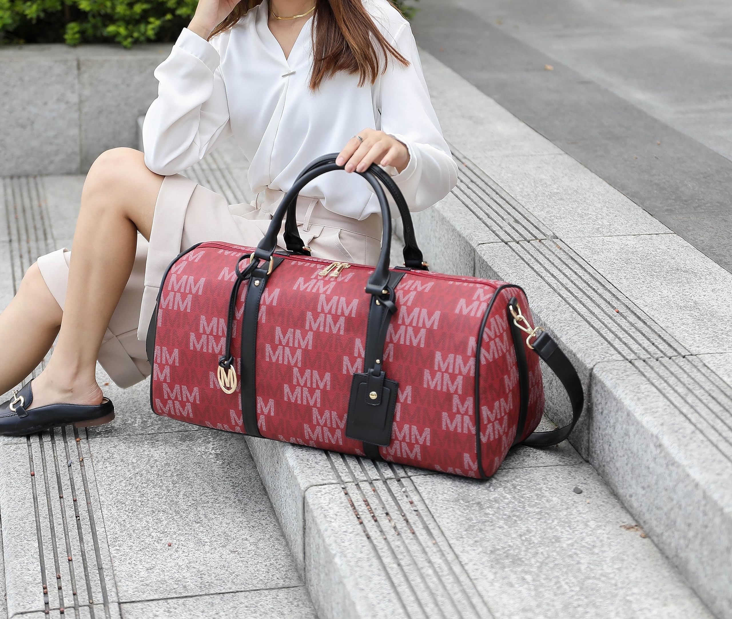 MKF Collection Women's Duffel Bag - Lightweight Carry On Luggage, Spacious Weekender Travel Bag for Gym, Work, and Weekend Getaways