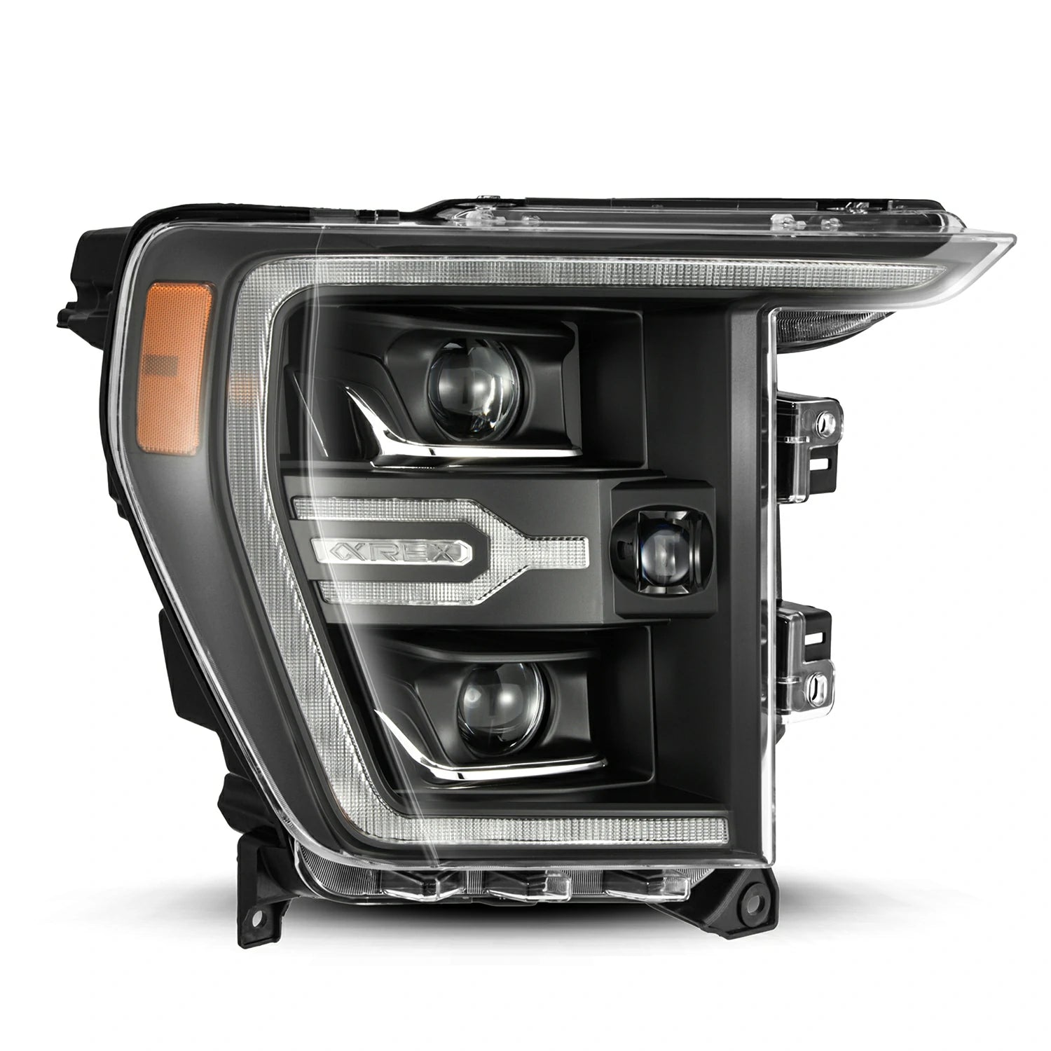 21-23 Ford F150 & F150 Raptor LUXX Series LED Projector Headlights - Alpha Black - Upgrade Your Truck's Lighting for Night Driving & Off-Road Adventures