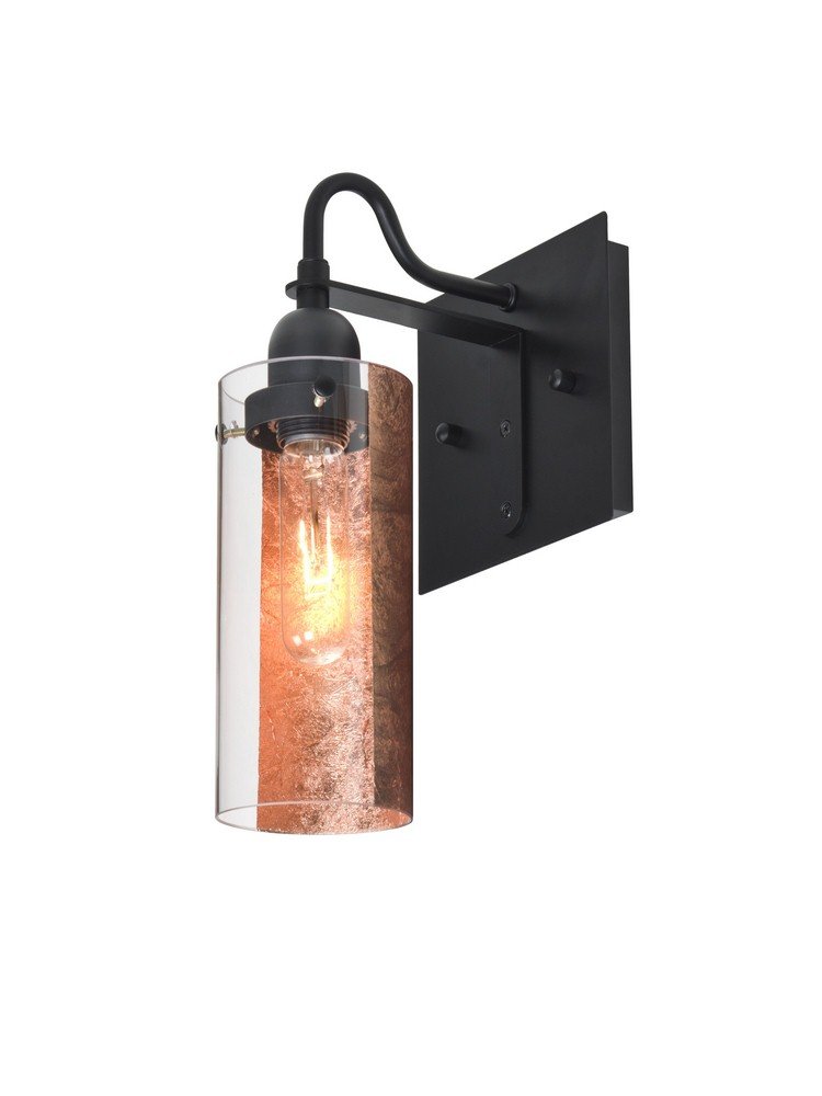1WG-DUKECF-BK Duke Collection Transitional Black One Light Wall Sconce - Modern Lighting Fixture for Bedroom, Hallway & Living Room Decor - Ideal for Ambient Lighting and Wall Accents