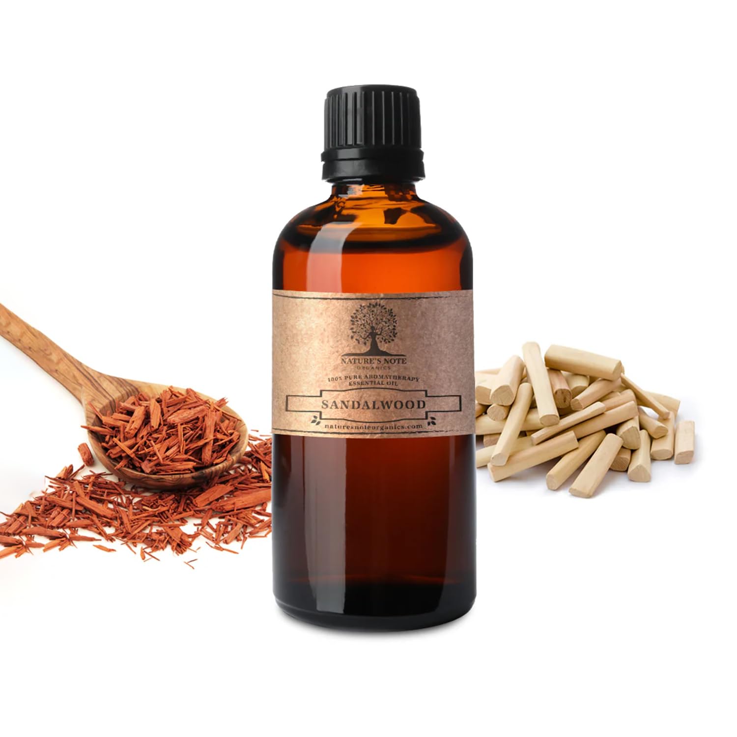 Pure Sandalwood Essential Oil - 100% Natural Aromatherapy Grade for Diffusers, Massage & Relaxation - 1 Fl Oz by Nature's Note Organics - Perfect for Stress Relief & Meditation