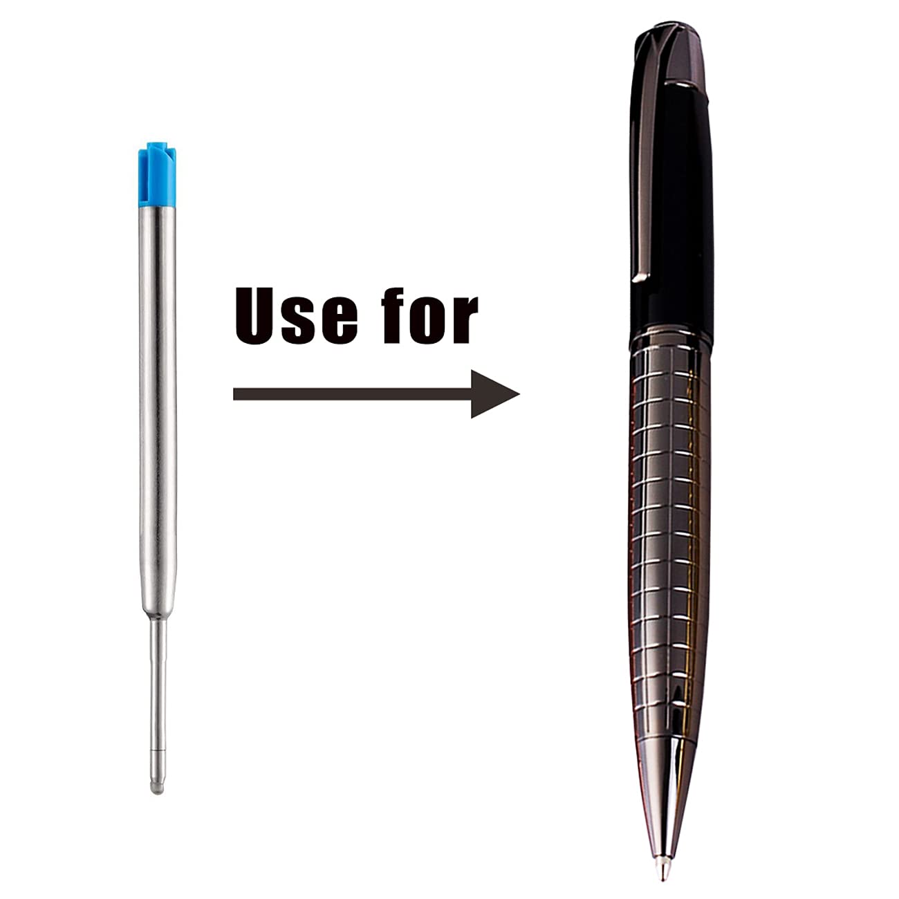 Obacle 1.0mm Medium Point Ballpoint Pen Refills - 10 Pack Blue Ink Refills for Smooth Writing (3.85inch/9.8cm) - Perfect for Office, School & Everyday Use