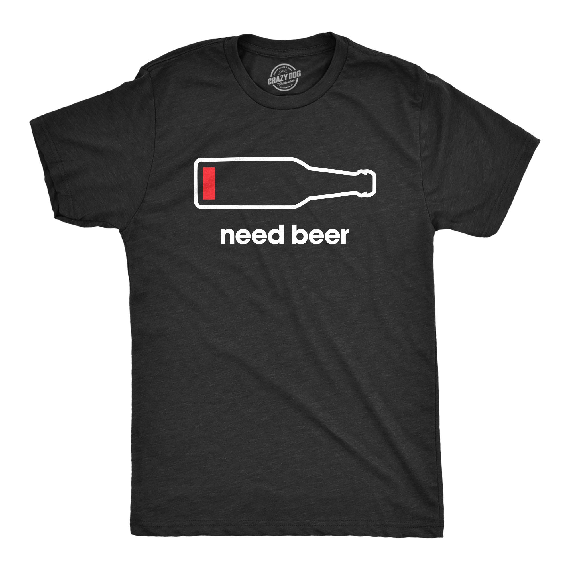 Funny Need Beer T-Shirt for Men - Sarcastic Humor Graphic Tee, Low Battery Dad Gift - Perfect for Casual Wear, Parties & Gifts