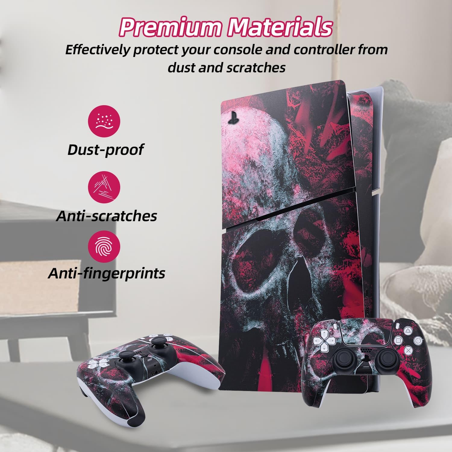 McBazel Custom Vinyl Skin Sticker Decal for PS5 Slim Digital Edition (Not Compatible with PS5/PS5 Pro) - Protective Cover with Unique Designs for Gaming Console Personalization & Scratch Protection
