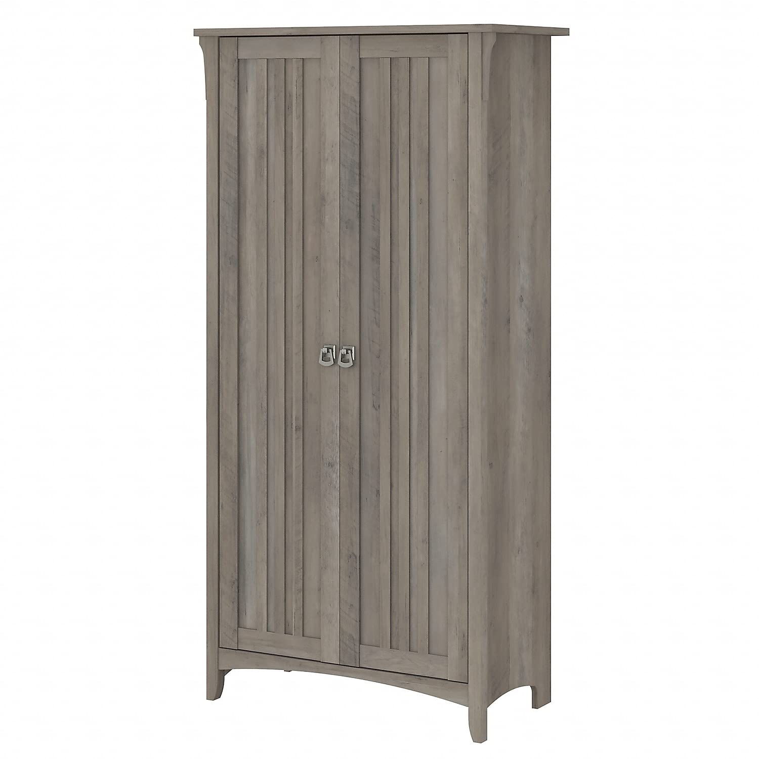 Bush Furniture Salinas Tall Storage Cabinet with Doors in Driftwood Gray - Office & Home Storage Organizer with Adjustable Shelves | Perfect for Workspace, Living Room & Bedroom Organization