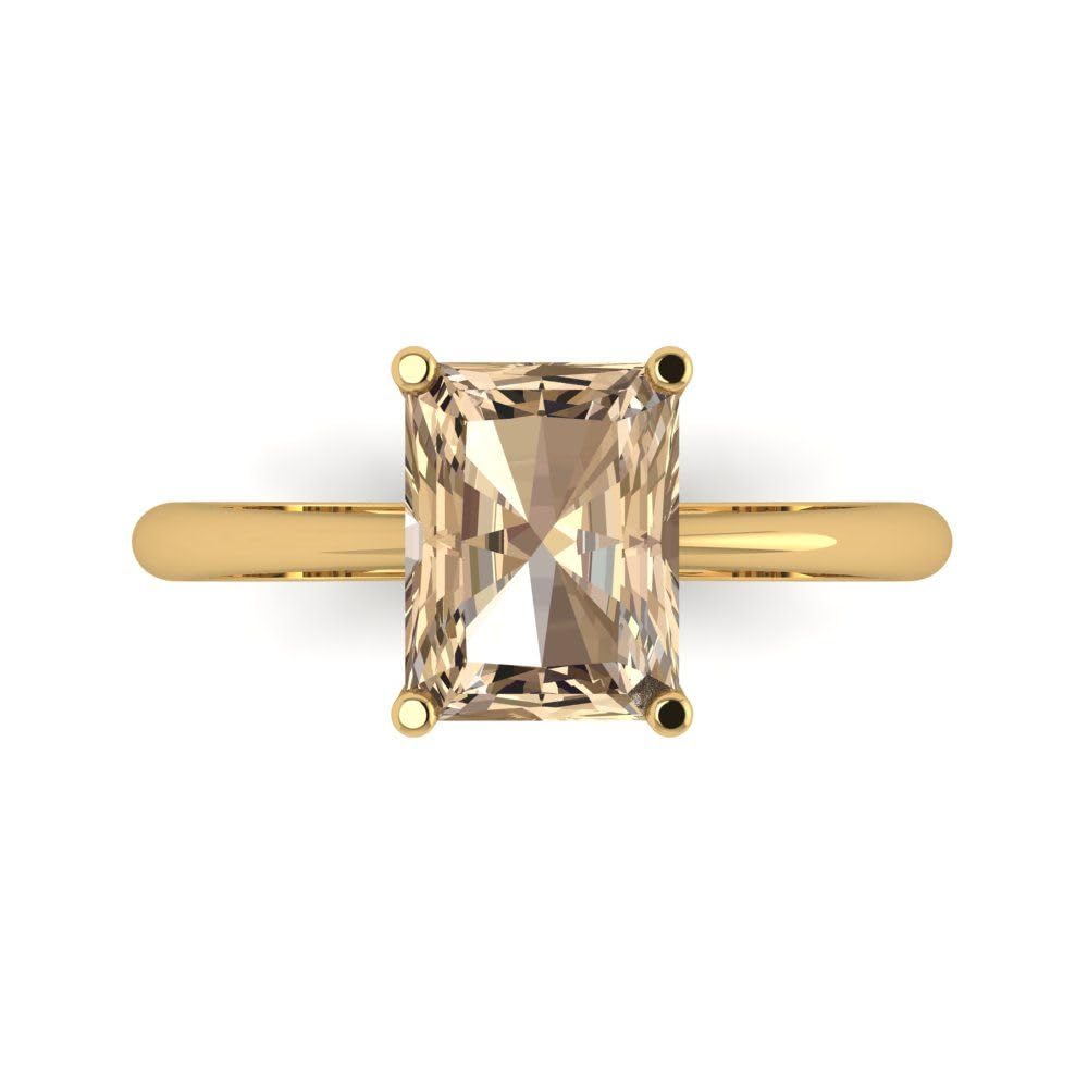 2.5ct Radiant Cut Yellow Moissanite Ring - 18K Gold Engagement Jewelry for Bridal & Anniversary Gifts