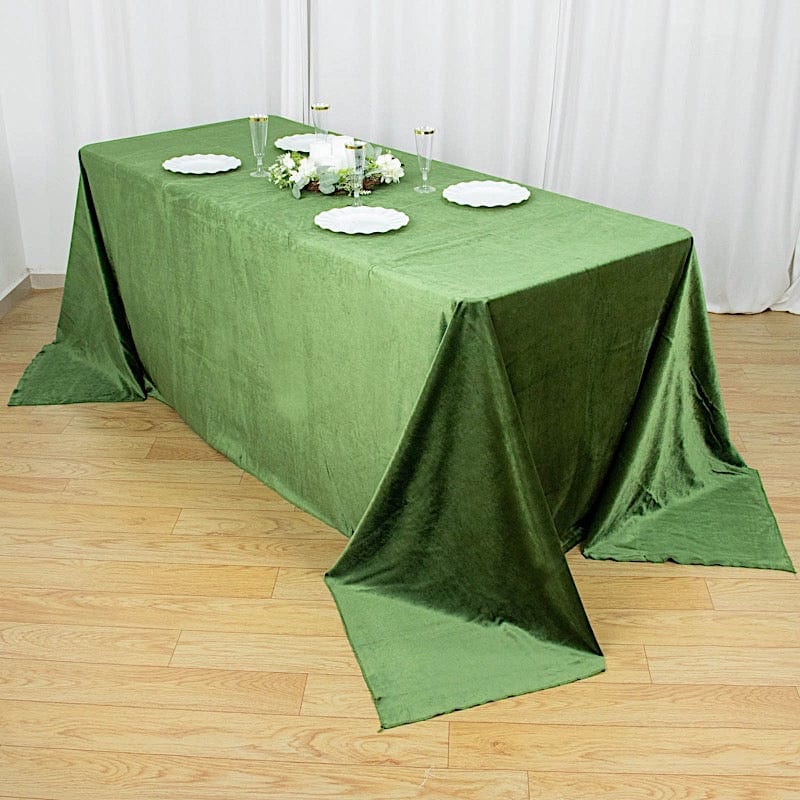 Premium Velvet Rectangular Tablecloth 90x132 Inches - Elegant Dining Table Cover for Weddings, Parties & Holiday Decor