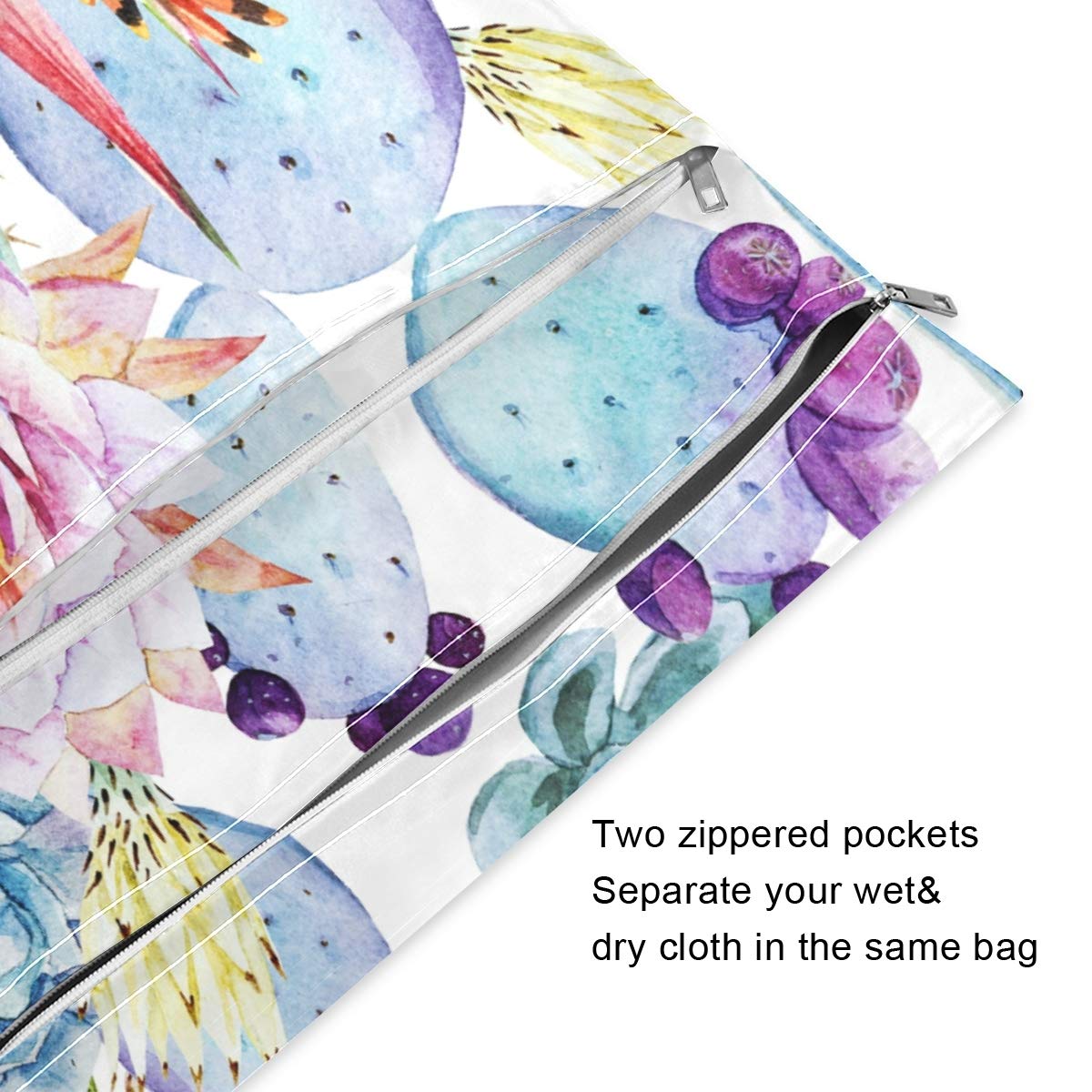 Waterproof Wet Dry Bag for Cloth Diapers & Swimsuits - 2 Pack Reusable Travel Beach Essentials - Perfect for Wet Clothes, Toiletries, Baby Items & Gym Gear (Great for Daycare, Pool Trips & Camping)
