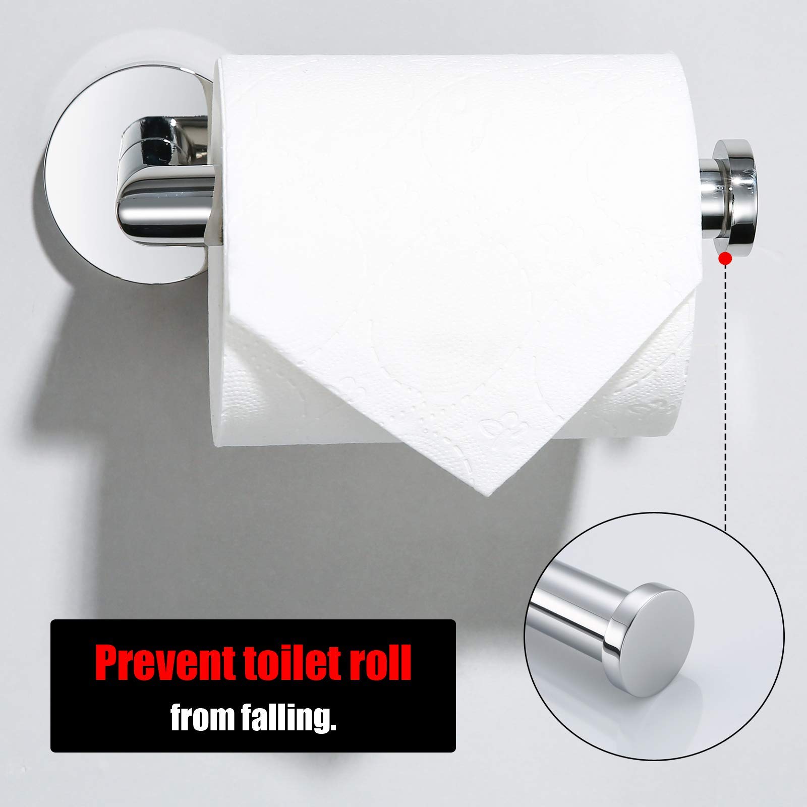 Polished Chrome Toilet Paper Holder - SWHYGER SUS304 Stainless Steel Wall Mounted Bathroom Tissue Roll Dispenser (96018-6C) - Perfect for Modern Homes, Apartments & Luxury Hotels