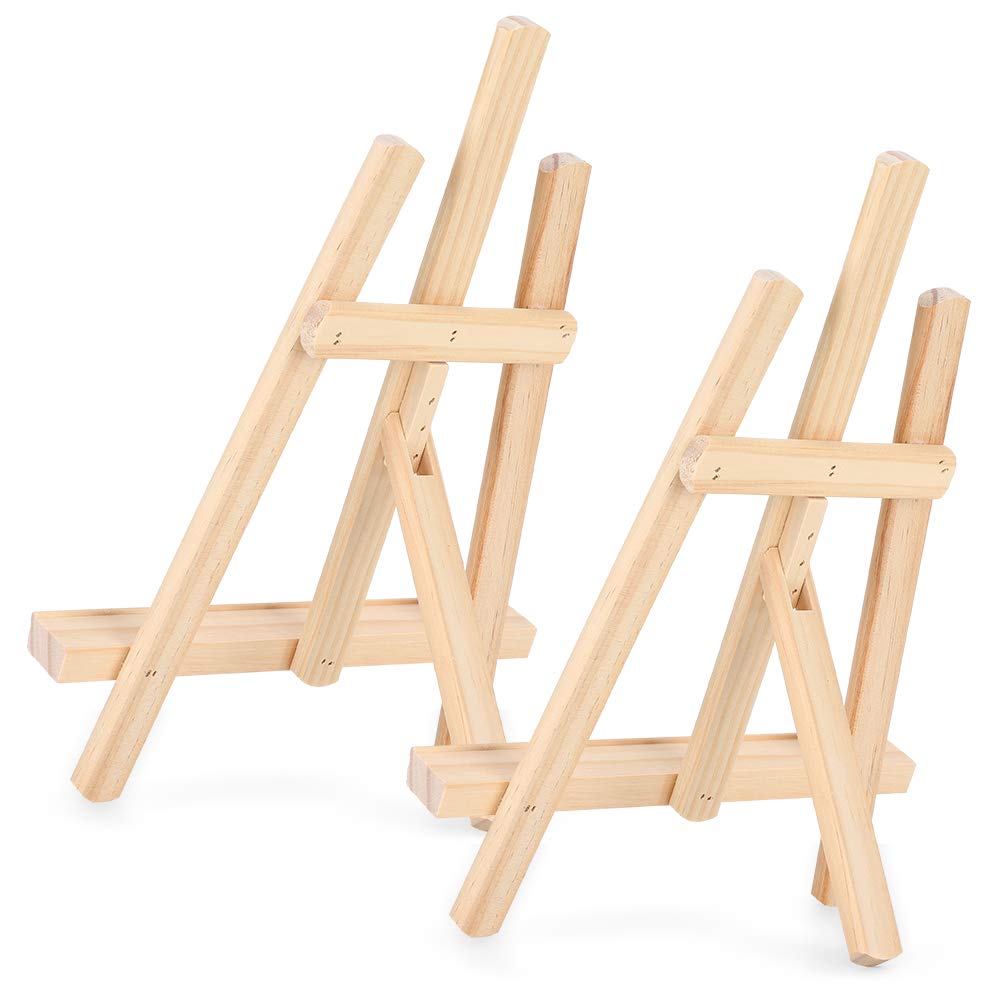 2Pcs Mini Desktop Easel Stand for Painting - Portable Artist Easel for Desk, Tabletop Art Display - Perfect for Oil Painting, Watercolor, Calligraphy & Home Decor