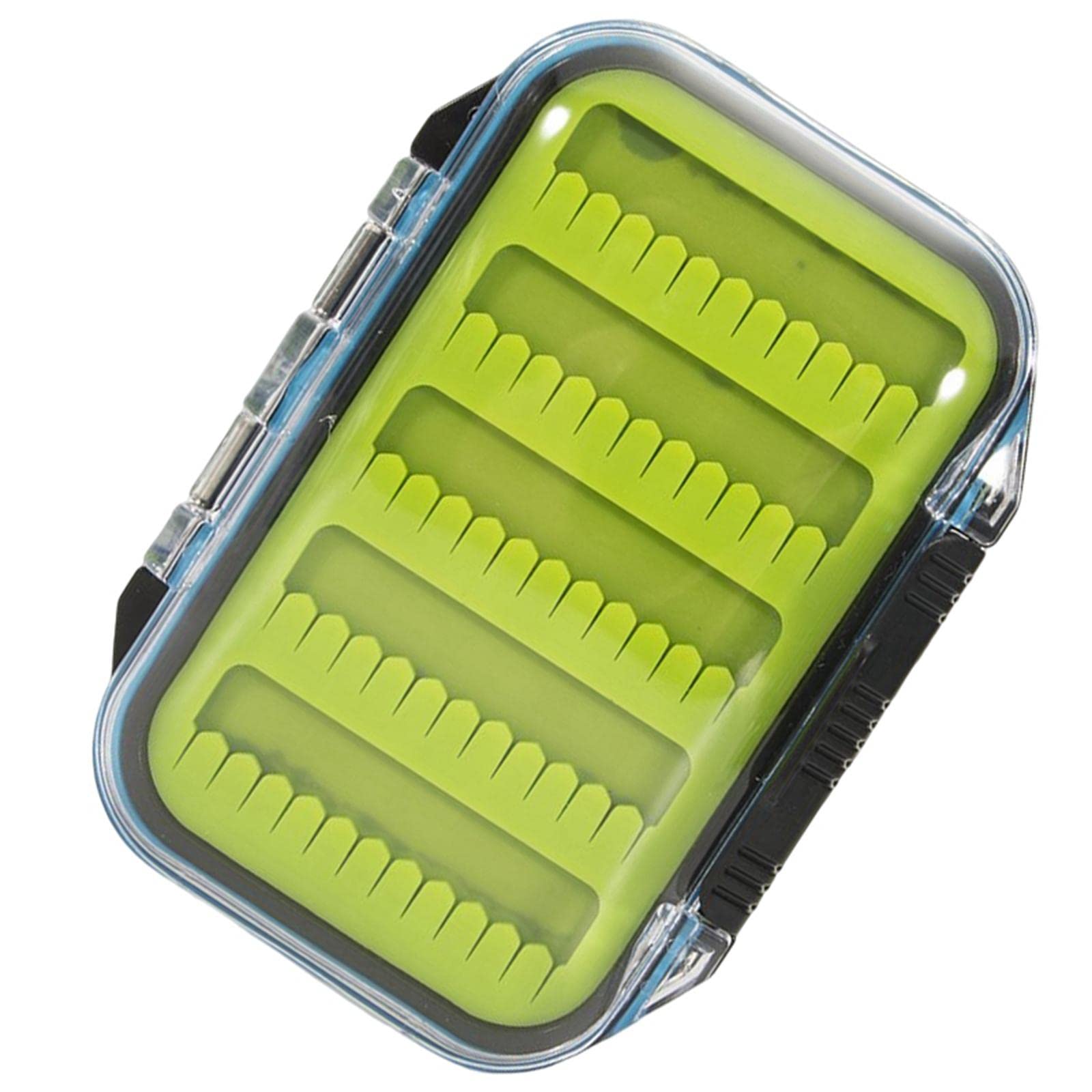 Newmind Double Sided Waterproof Fly Fishing Tackle Box - 106x76x36mm Streamer & Bait Organizer Case for Trout, Bass Fishing Gear (Green) | Perfect for Streamside, Boat & Saltwater Fishing