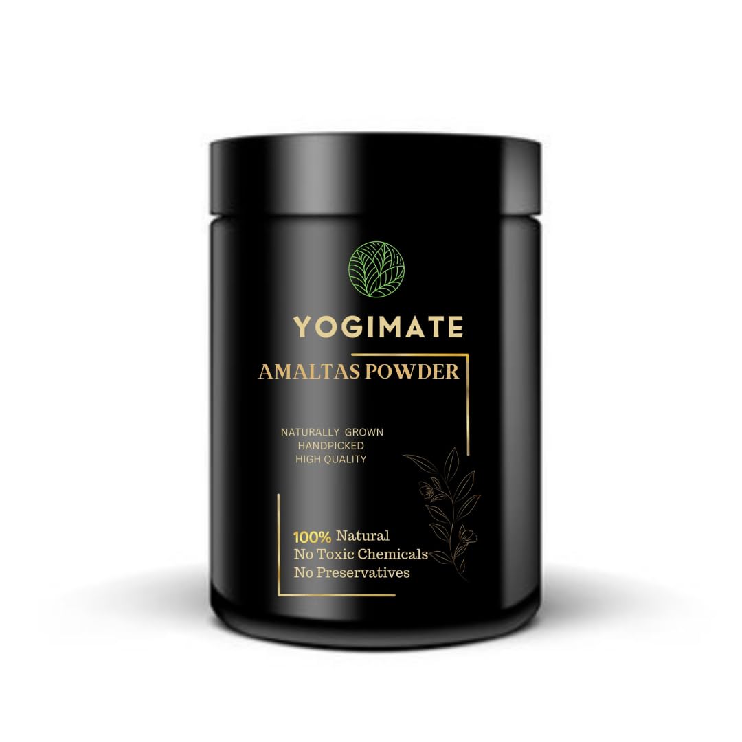 Pure & Natural YOGIMATE Amaltas Powder (Cassia Fistula) - 250g | Digestive Support, Ayurvedic Herbal Supplement for Detox & Skin Health - Perfect for Tea, Smoothies & Wellness Routines