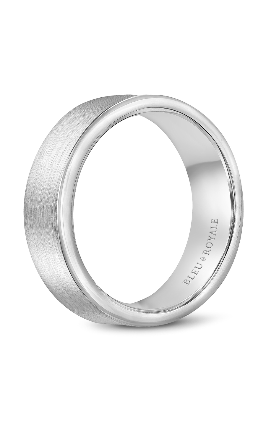 Bleu Royale Men's Wedding Band Ring - 14K White Gold 6mm Comfort Fit RYL037W75 - Perfect for Engagement, Anniversary & Special Occasions
