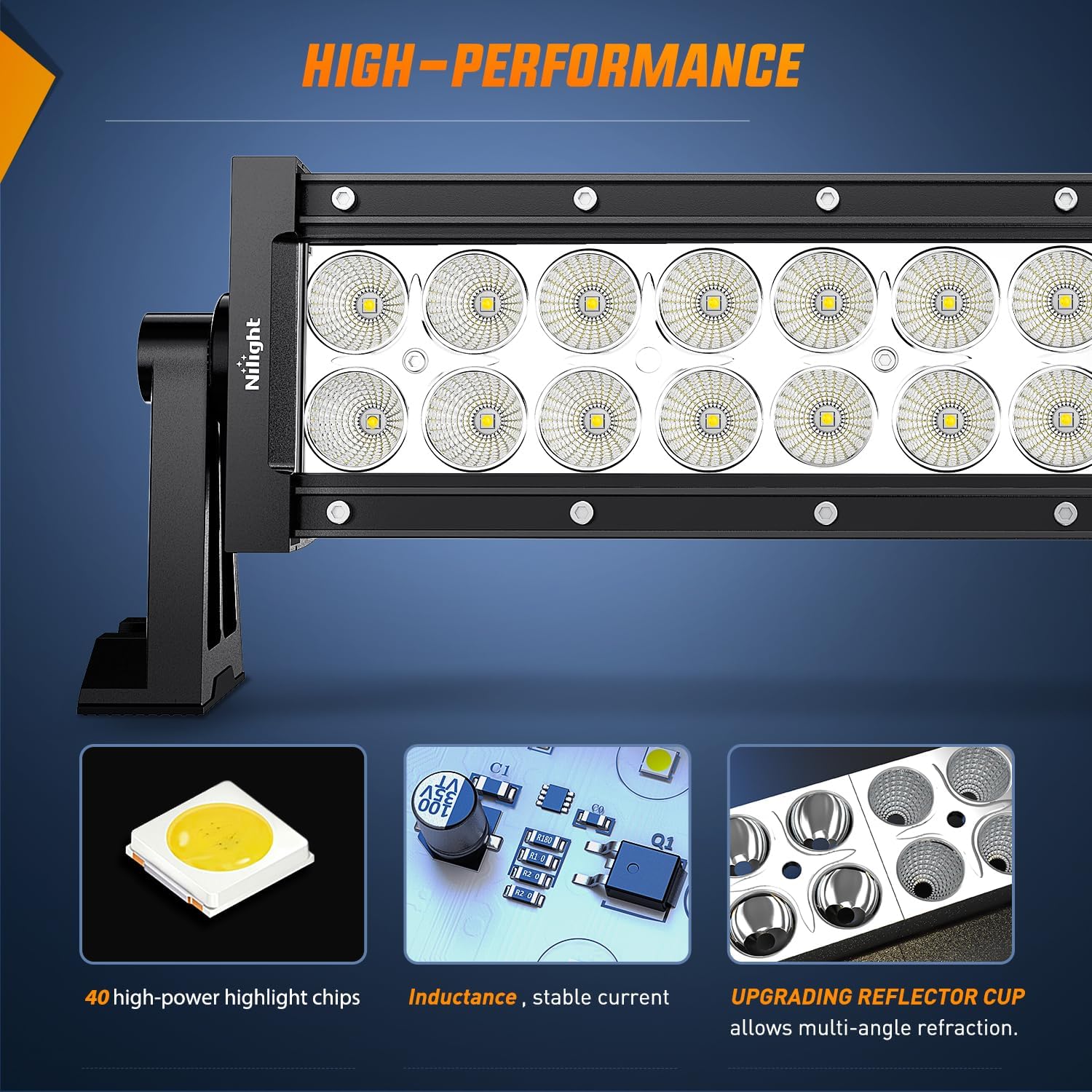 50 Inch 288W Double Row Curved LED Light Bar with 12AWG Wiring Harness & 5Pin Switch - Waterproof Off-Road Spot Flood Combo for Trucks, ATVs, UTVs, Boats, and Outdoor Adventures