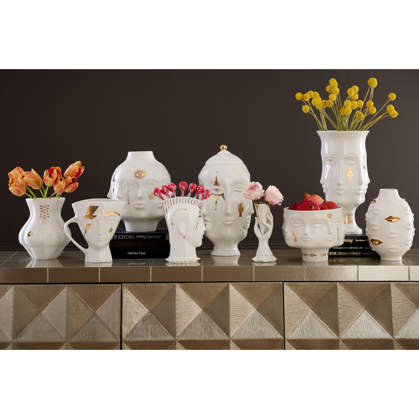 Gilded I Scream Vase - Elegant Gold Decor Vase for Home, Wedding & Party Decorations - Perfect for Centerpieces, Shelf Displays & Gift Giving