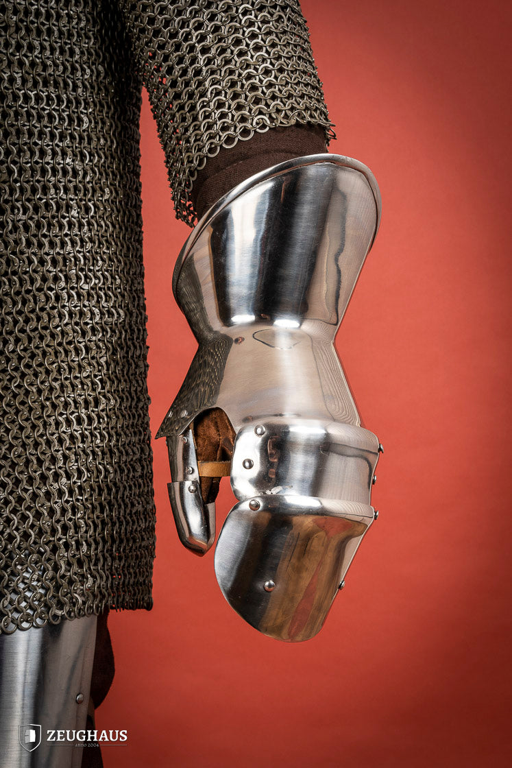 Premium 1.6mm Polished Milanese Mitten Gauntlets - Stainless Steel Armor Gloves for Medieval LARP, Cosplay & Renaissance Faire Costumes