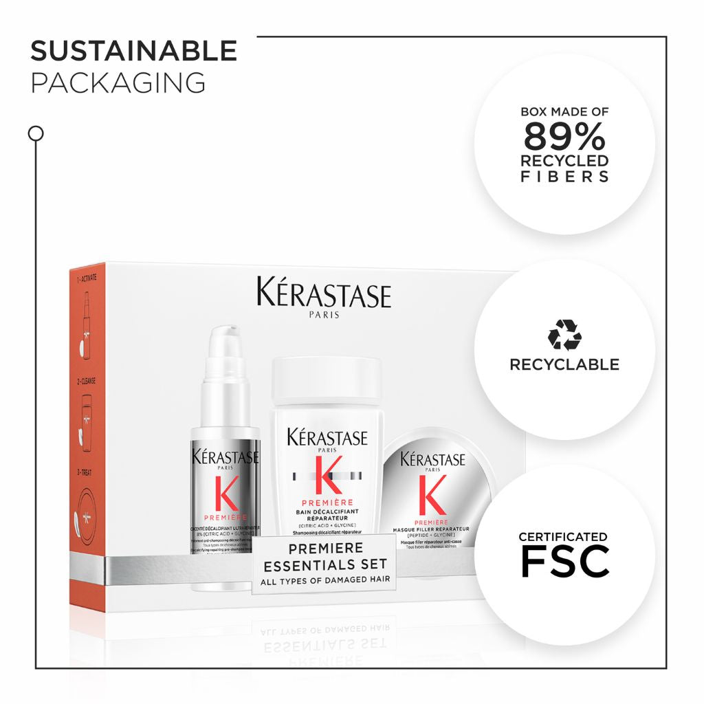 Kerastase Premiere Essentials Travel Set - Luxury Hair Care Kit for Shine & Repair | Perfect for Vacation, Gym & On-the-Go Use