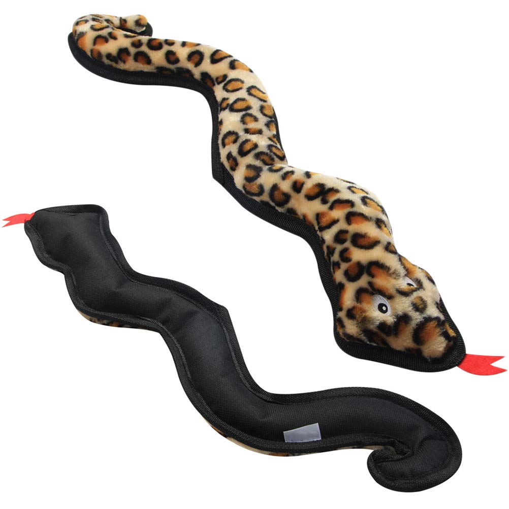 POPETPOP Plush Dog Toys - Long Chew Toy with Leopard Print & Squeaky Biting Sound, Soft Creative Cute Pet Supplies for Small Medium Large Dogs - Perfect for Playtime, Training & Teething Relief