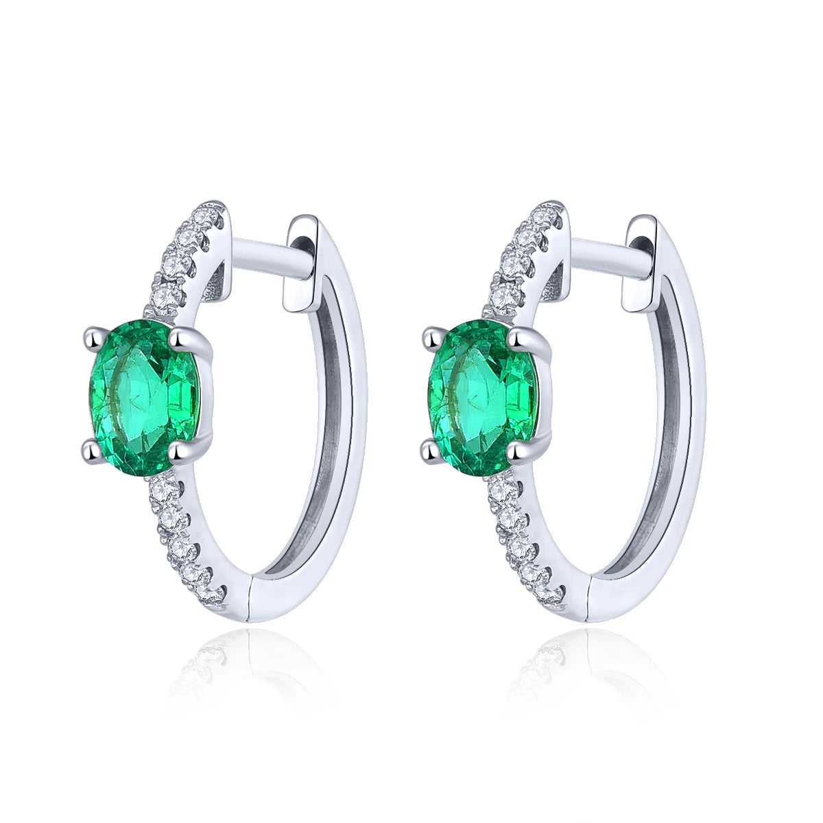 18K Rose Gold Earrings with 0.6 Carat Natural Emerald & 0.182 Carat Diamonds - Elegant Women's Jewelry for Weddings, Anniversaries & Special Occasions