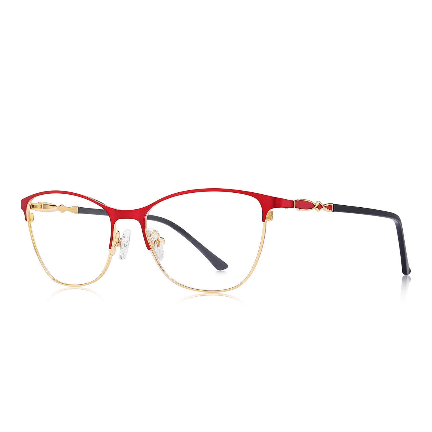 Stylish Cat Eye Reading Glasses for Women - Retro Design Computer Glasses with Spring Hinges (1.0-3.5 Magnification) - Perfect for Reading, Office Work & Screen Use