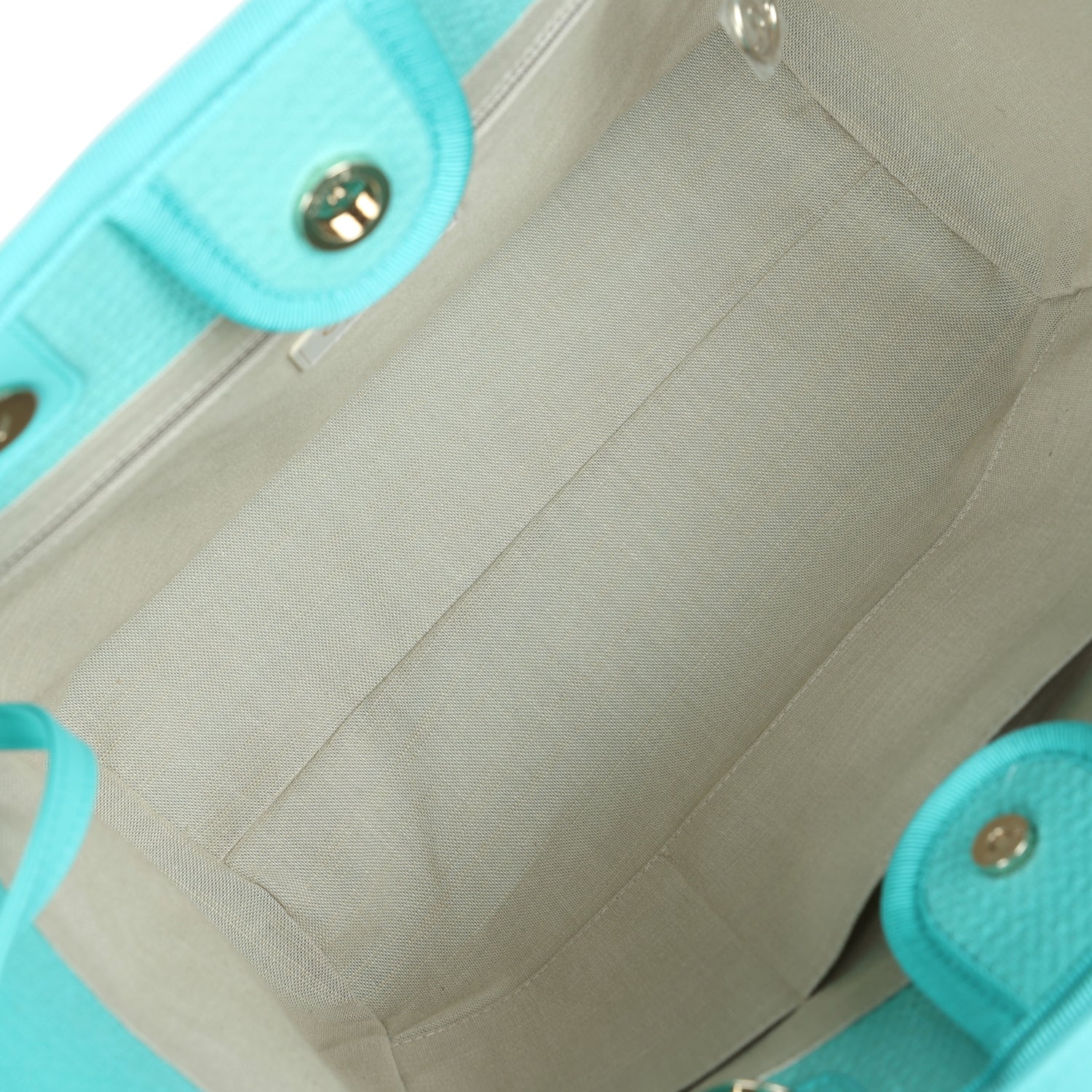 Chanel Small Deauville Shopping Tote Bag in Turquoise Canvas with Light Gold Hardware - Perfect for Beach, Travel & Everyday Luxury