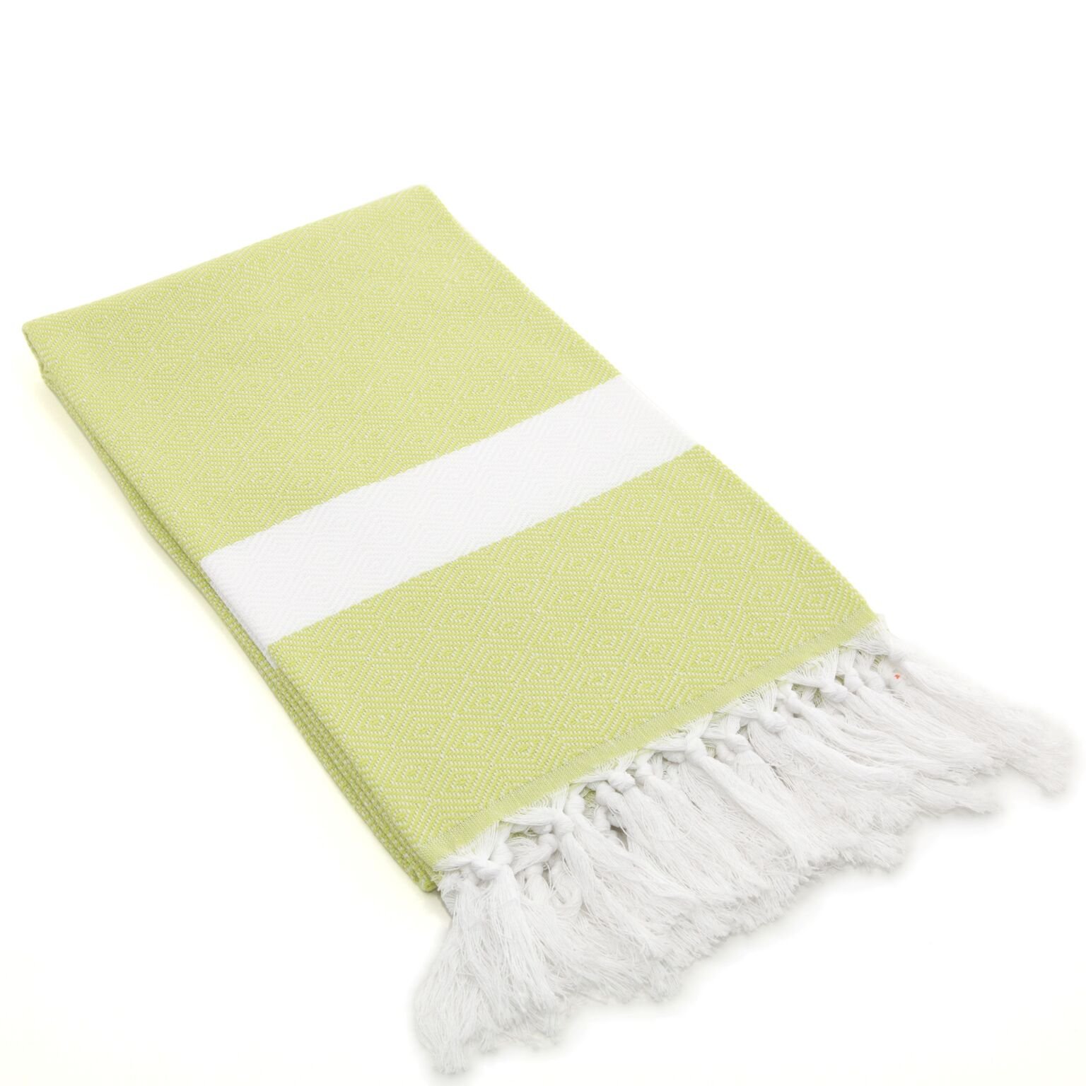 Premium Linum Home Textiles Diamond Pestemal Turkish Towel - Soft & Absorbent Green Bath Towel for Beach, Pool, Yoga & Spa | Lightweight Quick-Dry Travel Towel